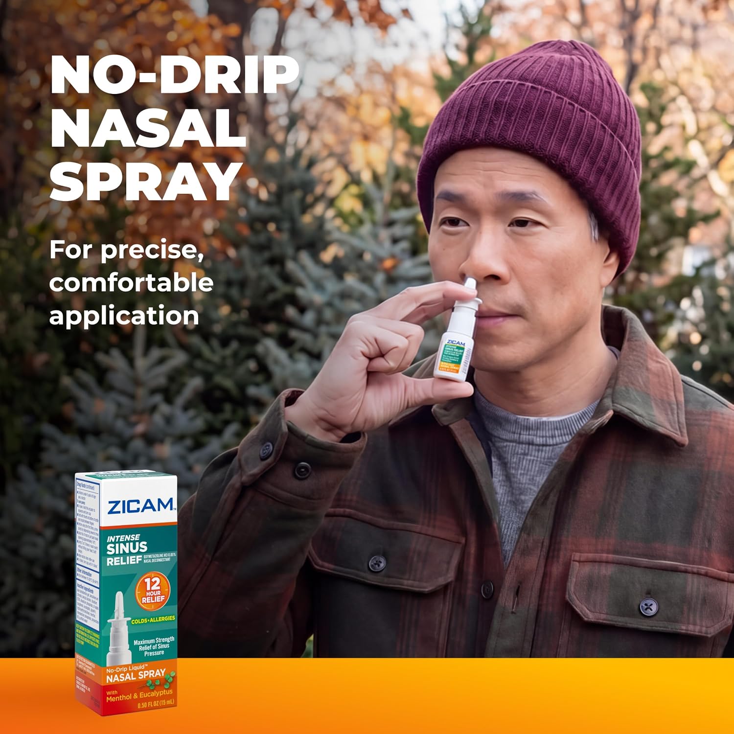 Zicam Intense Sinus Relief No-Drip Nasal Spray, 0.50 Fl Oz