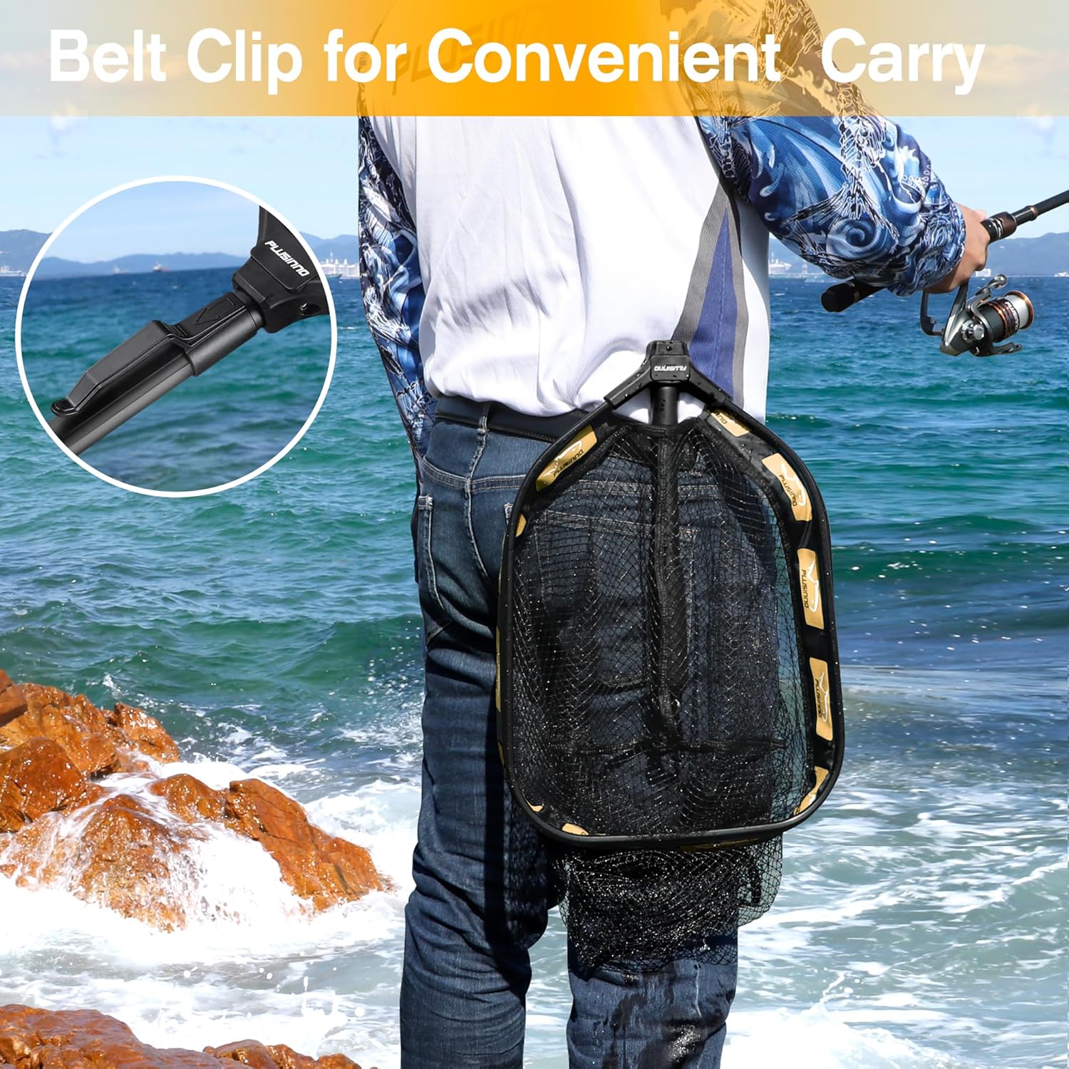 PLUSINNO Floating Fishing Net for Steelhead, Salmon, Fly, Kayak, Catfish, Bass, Trout Fishing