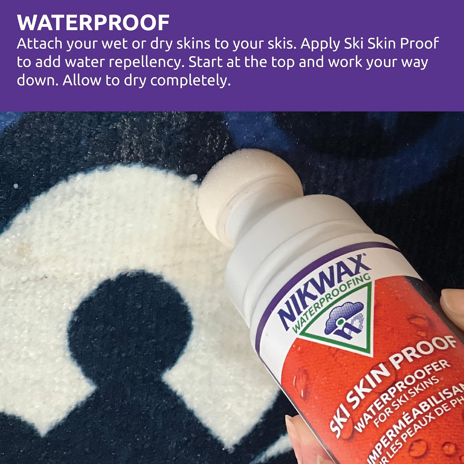 Nikwax Ski Skin Proof Waterproofing, Enhances Performance, Prevents Ice Build Up, Ski Care, Liquid Wax, Backcountry Skiing