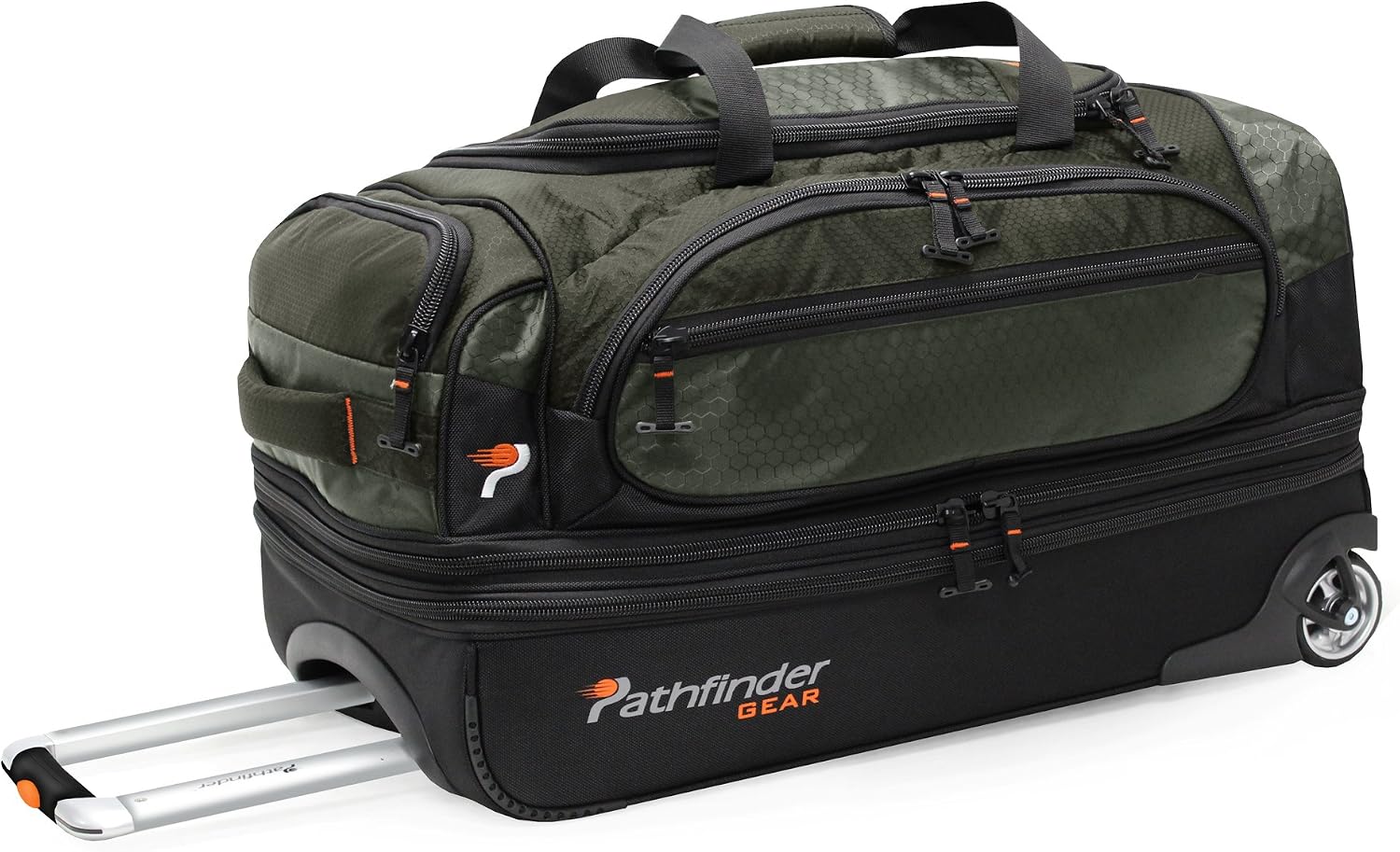 Pathfinder Gear 26 Inch Rolling Drop Bottom Duffel, Black, One Size
