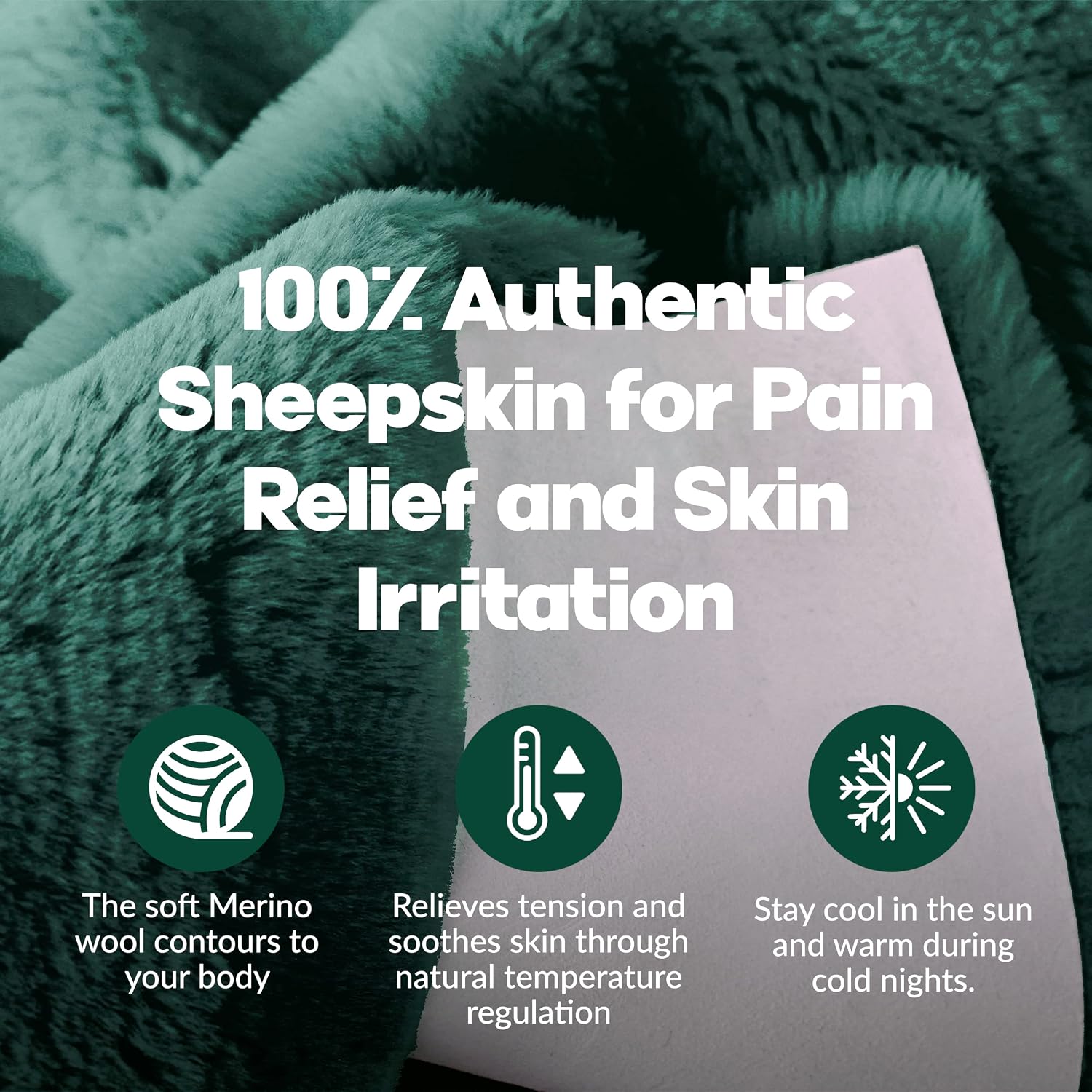 Natural Medical Sheepskin Pad, Non-Slip Back, Natural, 17 x 17 in, 1 Pack