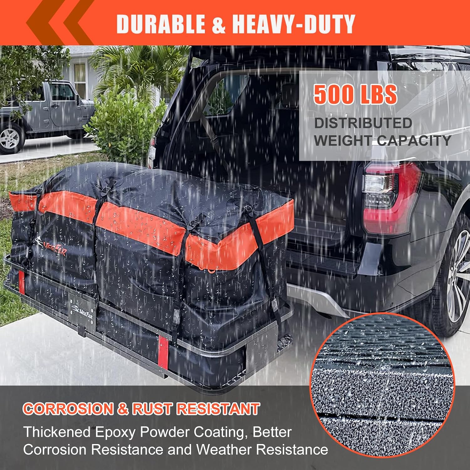 Roof Rack Rooftop Cargo Carrier Basket 65"*39"*6"+Waterproof Bag 20 Cu.Ft. | Roof Basket include Cargo Net with Hooks,Ratchet Straps,Combination Lock|200 Lbs Capacity,Universal Rooftop Large Roof Rack