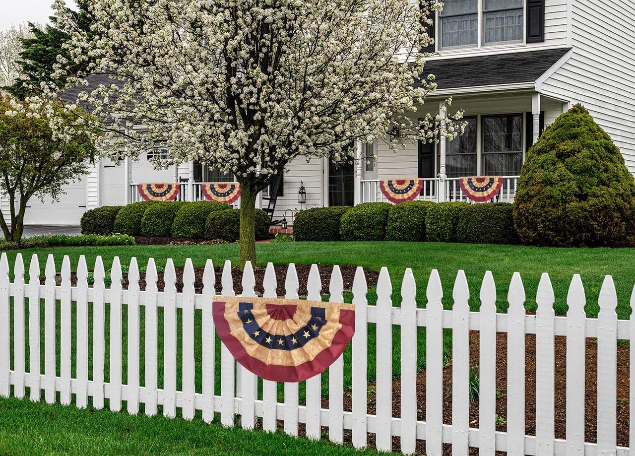 Briarwood Lane 4th of July Bunting 48" X 24 Tea Stained Patriotic For 4th of July Bunting