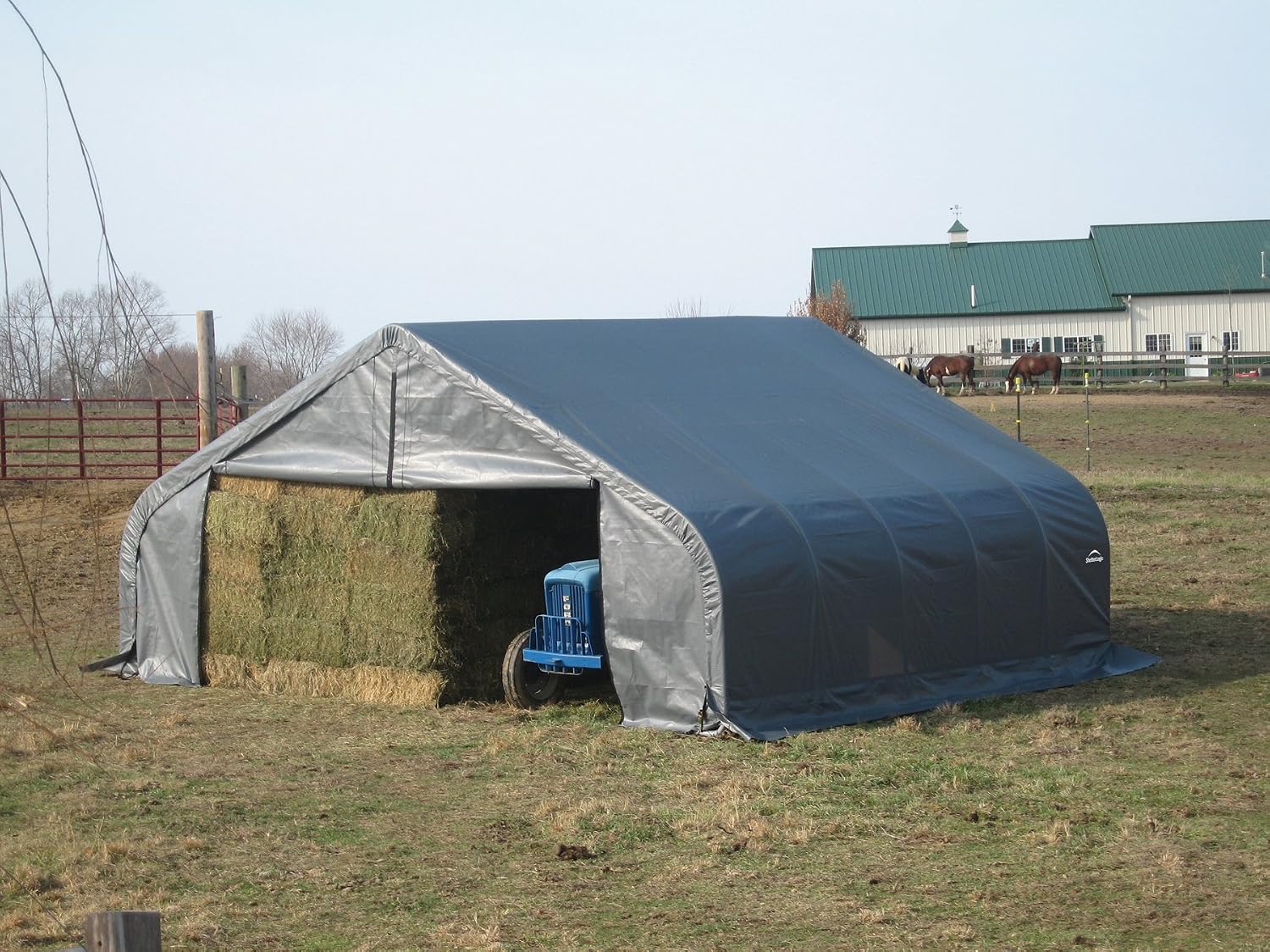 ShelterLogic ShelterCoat 22 x 20 x 1 ft Green Garage Peak