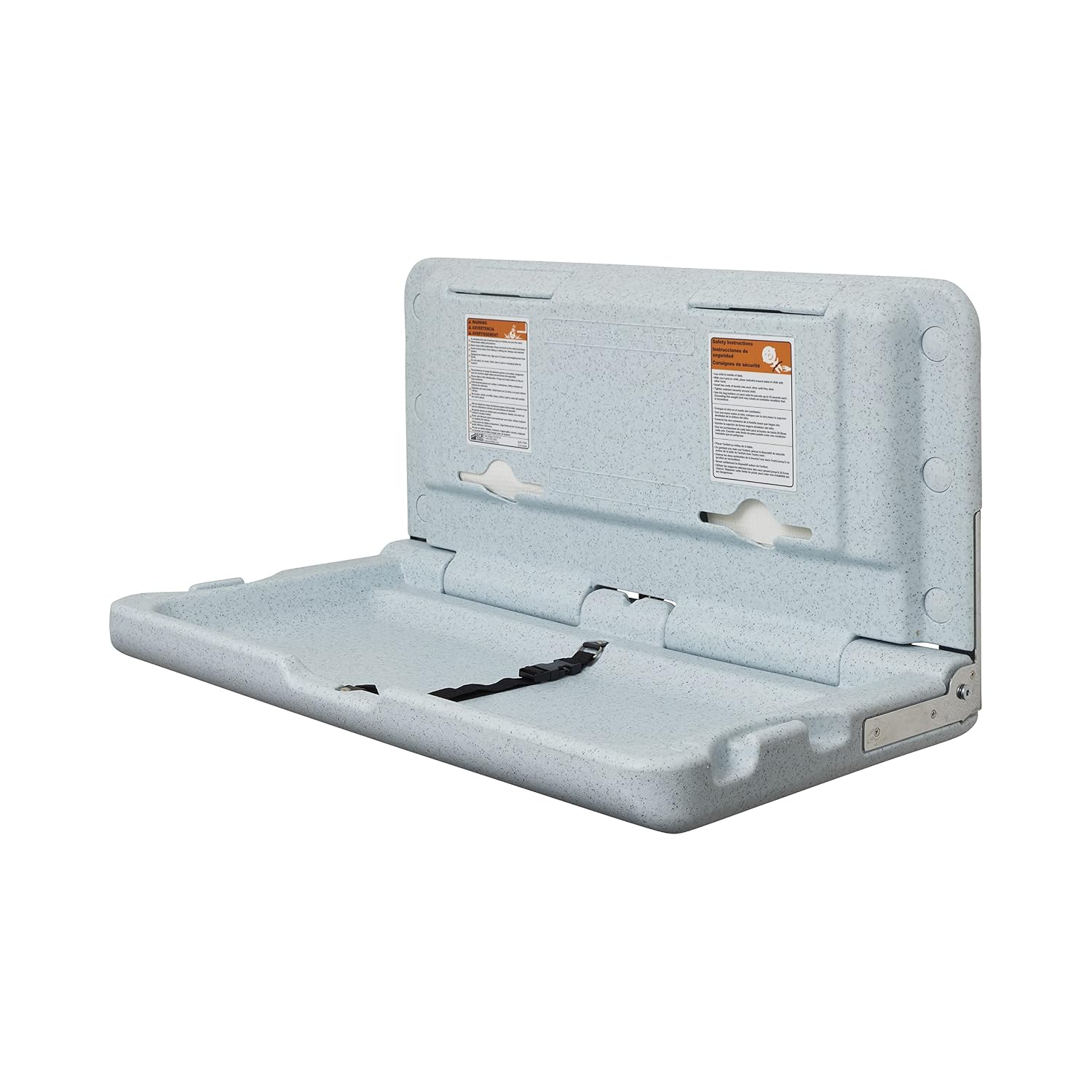 ECR4Kids Horizontal Wall-Mounted Baby Changing Station, Grey Speckled