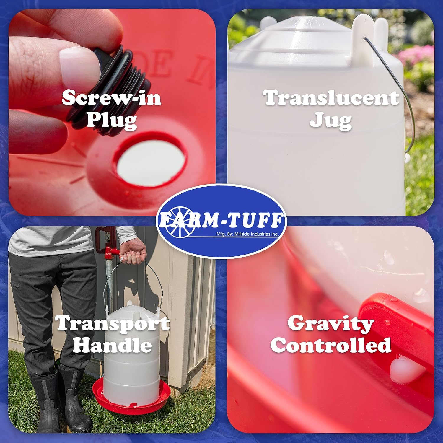FARM-TUFF Plastic Easy Fill Poultry Waterer