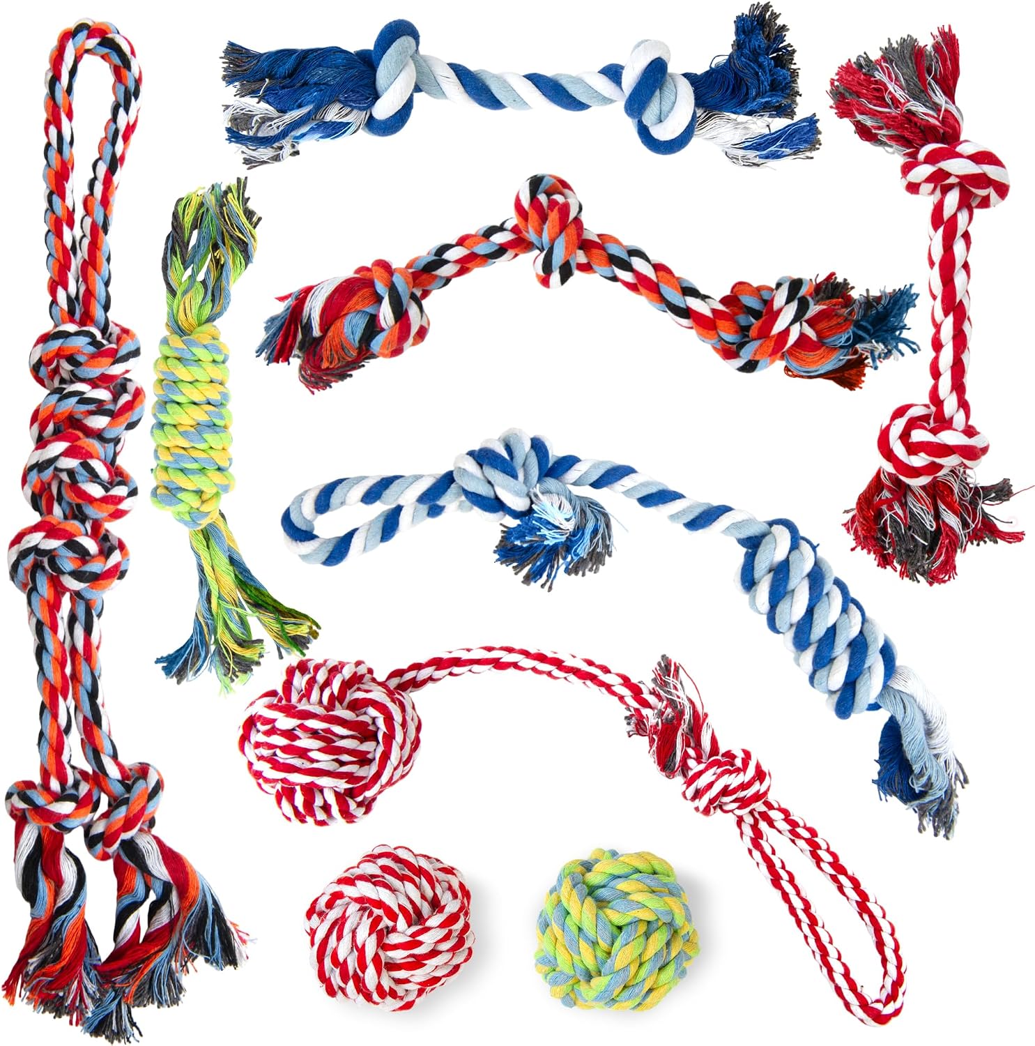 TwoEar Dog Rope Toy 4 Pack - Puppy Teething Toys for Small Breed