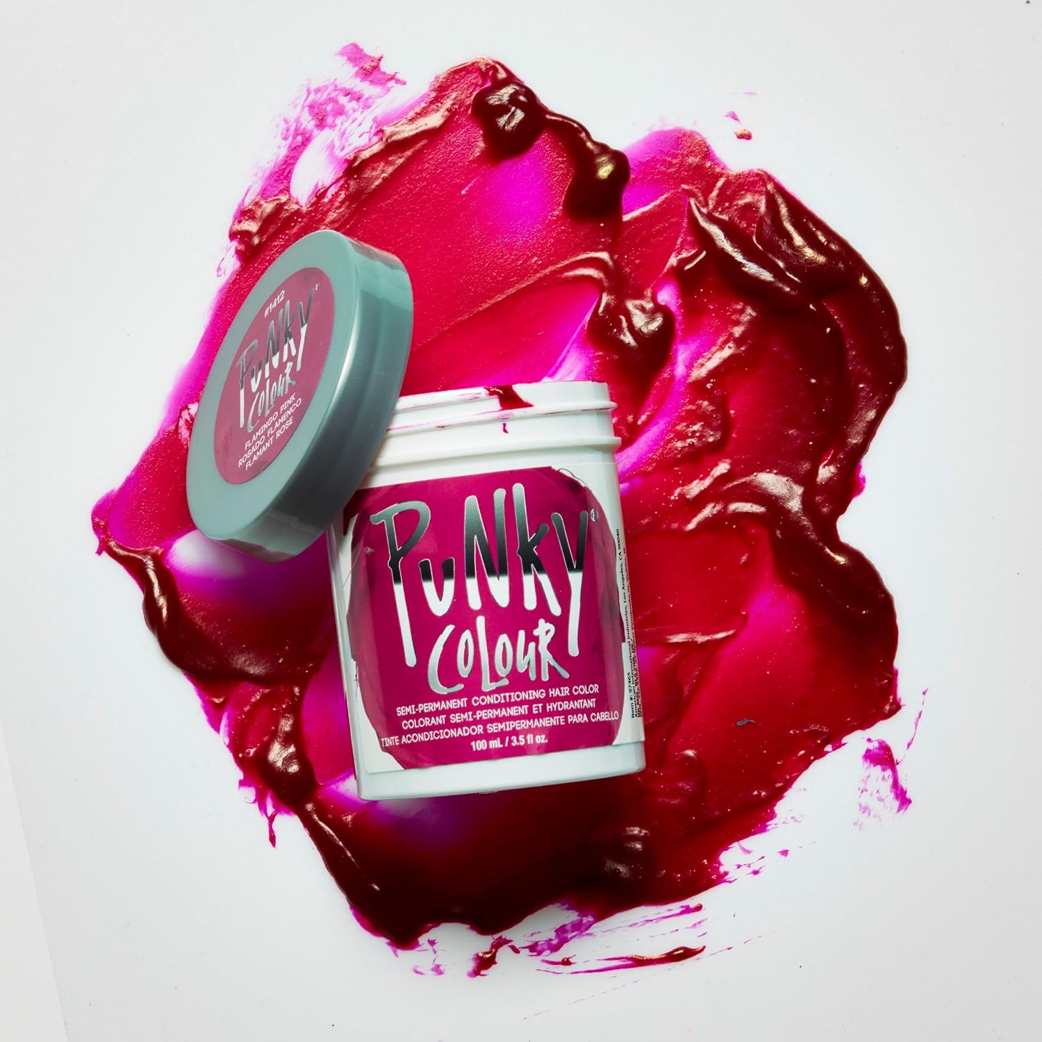 Punky Colour Flamingo Pink Semi Permanent Hair Color – Vibrant Pink Hair Dye, Vegan & Cruelty-Free Conditioning Formula, Lasts Up to 35 Washes, 3.5 fl oz