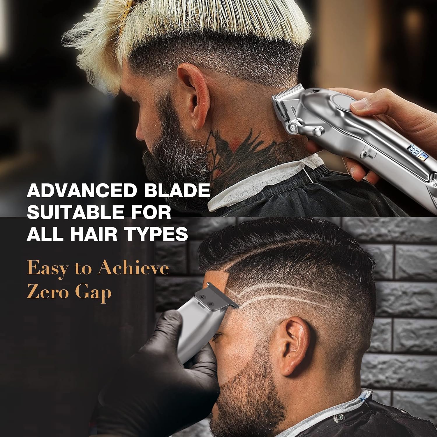SUPRENT® PRO Professional Hair Clippers for Men- Hair Cutting Kit & Zero Gap T-Blade Trimmer Combo- Cordless Barber Clipper Set with LED Display