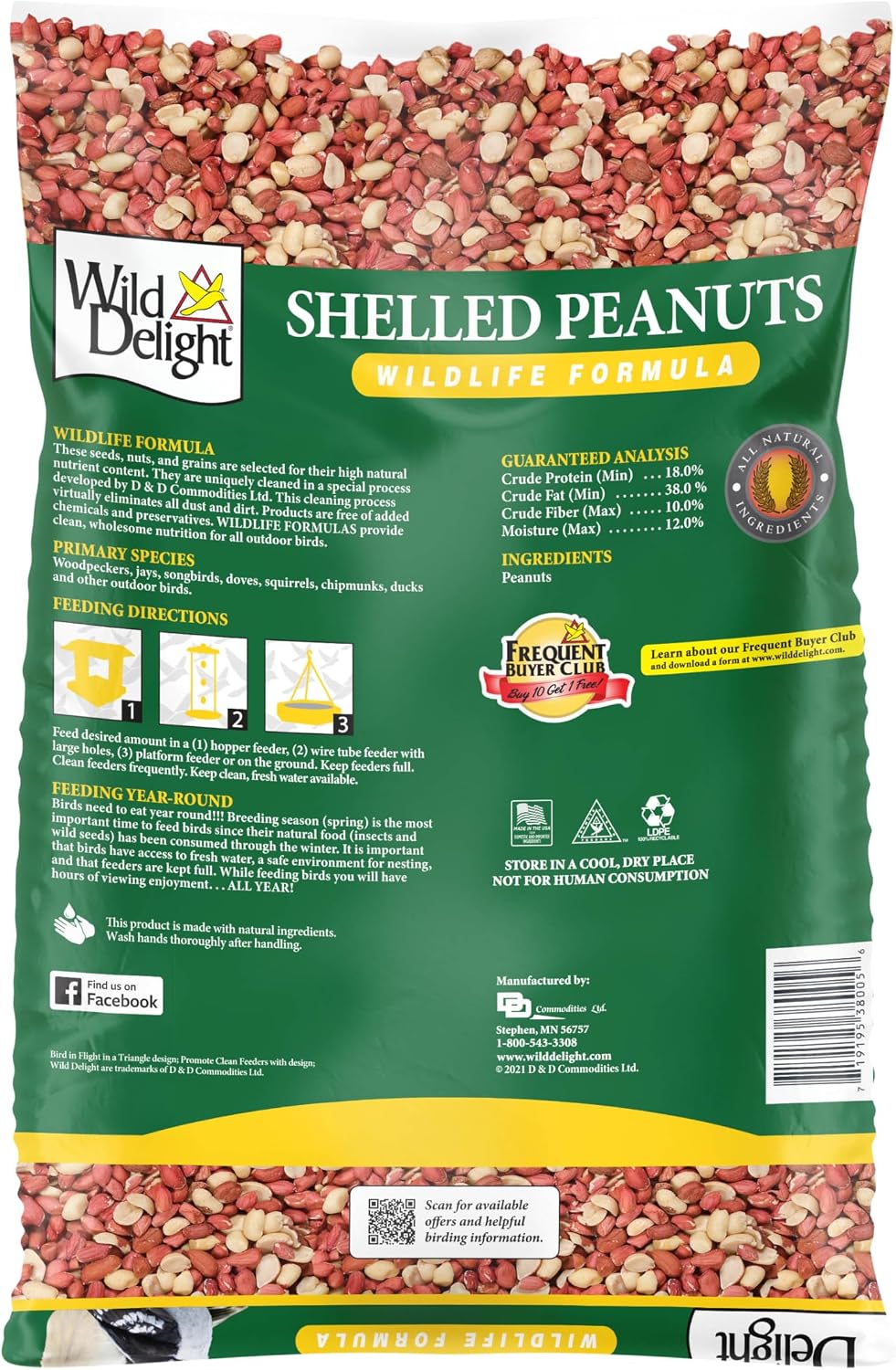 Wild Delight Shelled Peanuts, 10 lb