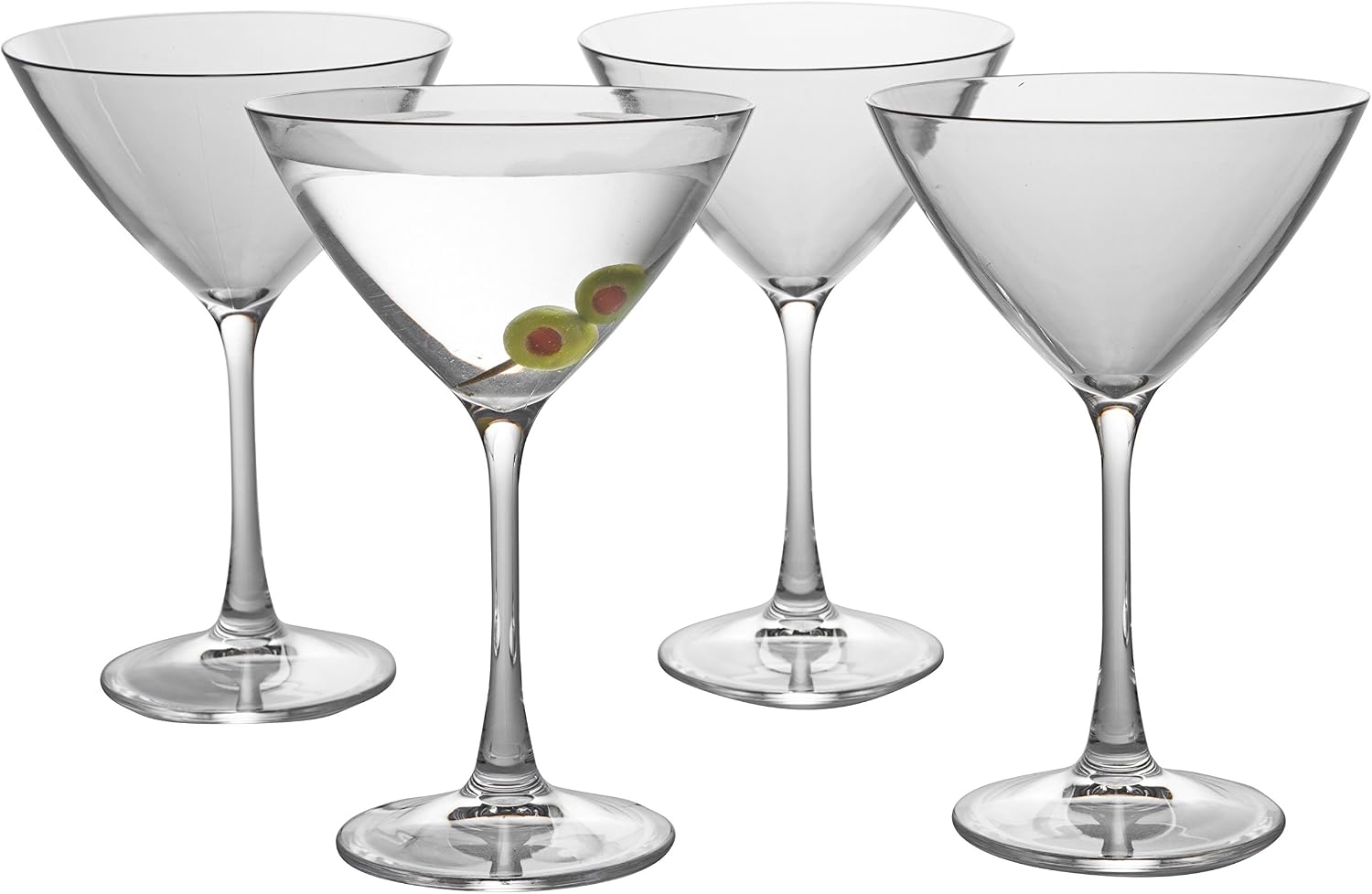 D'Eco 100% Tritan 9 oz Martini Glasses, Shatterproof Glassware, 4 Pack | Reusable