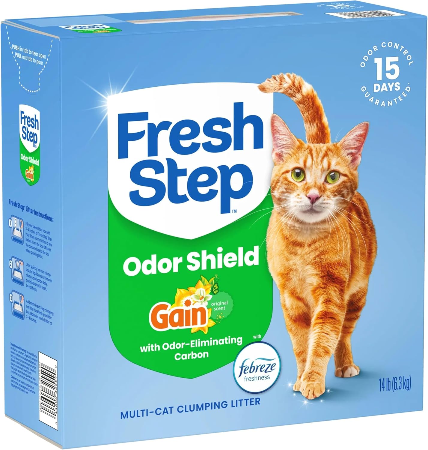 Fresh Step Extreme Clump Multi Cat Clumping Cat Litter, 14 lb. | Forms Tight Clumps, Easy To Scoop, Scented, Ammonia Block Technology, Low Dust, Compatible with Most Auto Litter Boxes