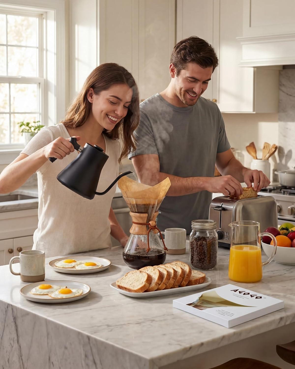 AGOGO Pour Over Coffee Maker Set, 34oz Classic Style, 304 Stainless Filter | Barista kit for home kitchen, Cafe, Camping & Office; 20oz-40oz Classic, Slim, Diamond styles; Includes brush & towel.
