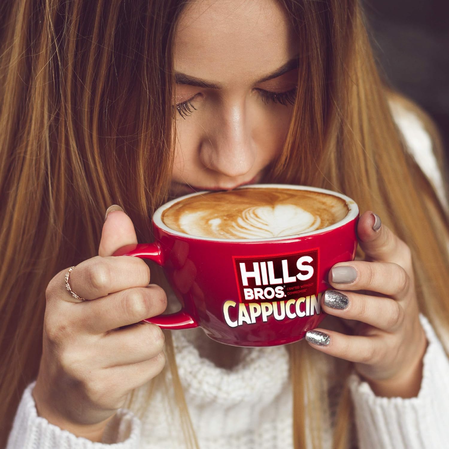 Hills Bros. Cappuccino Mix – Rich, Frothy Coffeehouse-Tasting Instant Drink Mix – Quick and Easy Preparation – Perfect for Hot & Iced Drinks & Creaming Coffee – Double Mocha, 1 Pack of 16oz