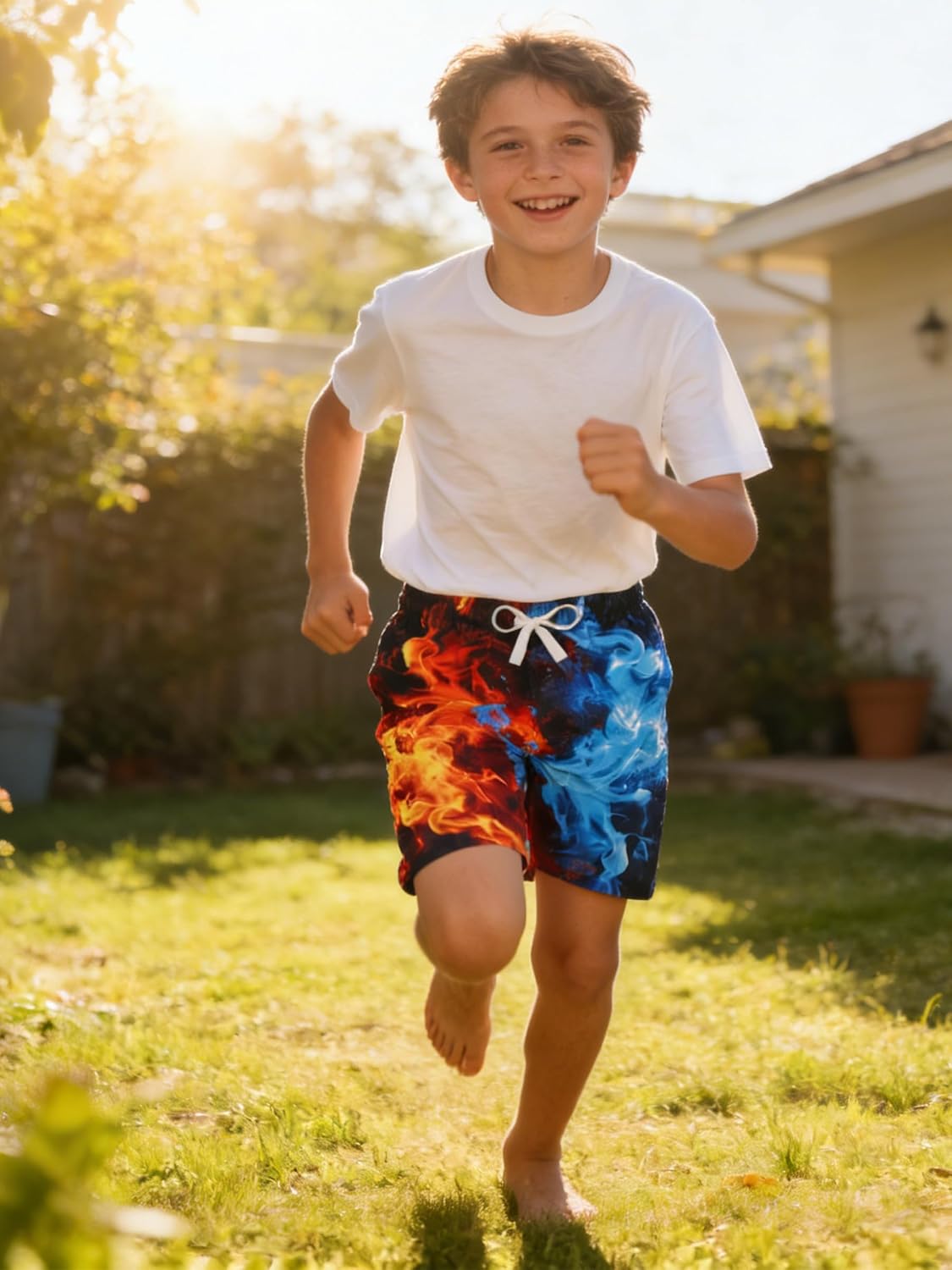 BFUSTYLE Boys Swim Trunks Mesh Lining Kids Bathing Suit 5-14 Years Shorts