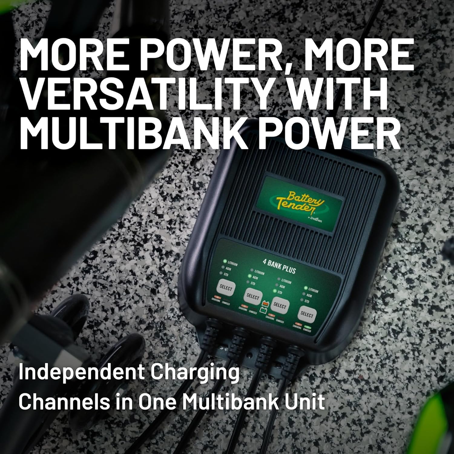 Battery Tender Plus 4 Bank Multibank Charger - 5 AMP (1.25 AMPs Per Bank) - Smart 12V Multi Battery Charger and Maintainer for Standard, AGM