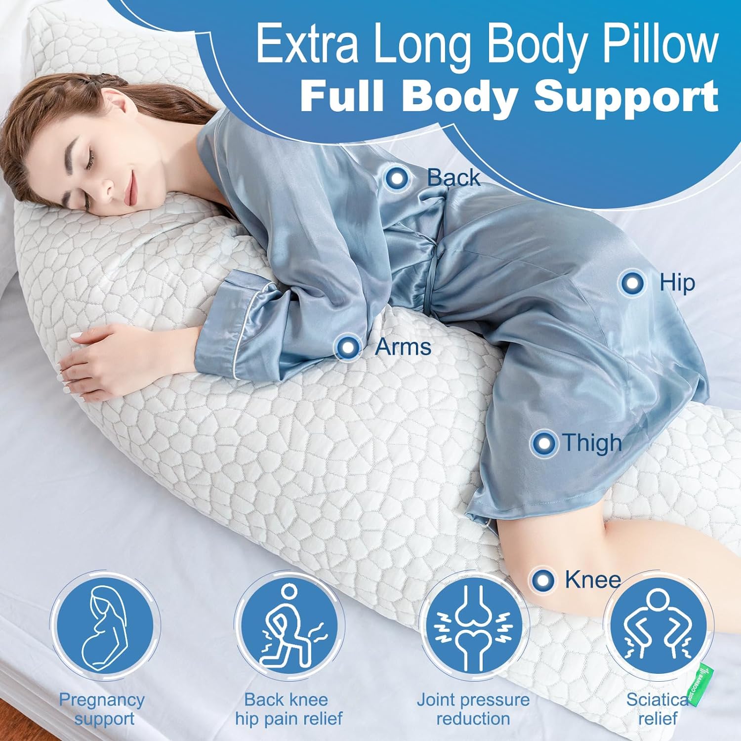 SUPA MODERN Cooling Pillow Queen Size Set of 2, CertiPUR-US Shredded Memory Foam Pillows for Sleeping, Cool Bed Pillows for Hot Sleepers, Adjustable Firm Pillow for Side,Back,Stomach Sleepers