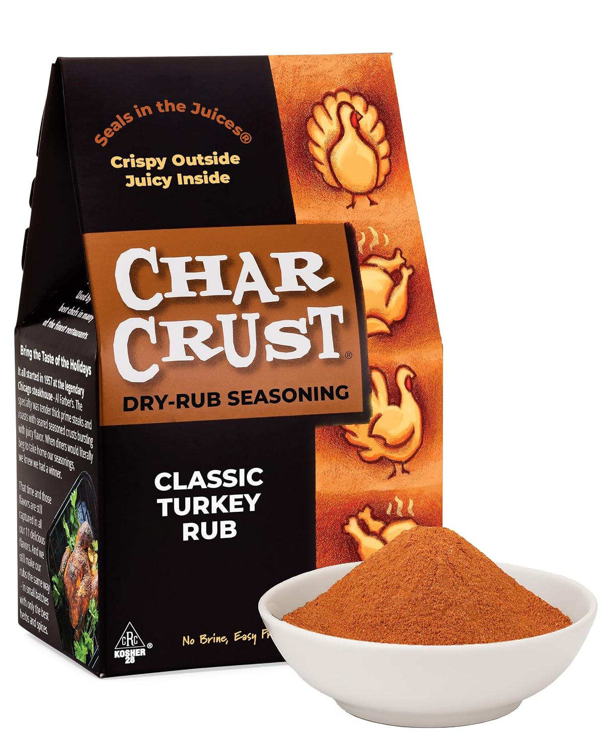 Char Crust Dry-Rub Seasonings Original Hickory Grilled | All-in-one seasonings | Perfect for Steaks, Burgers, Ribs, Tuna | Signature Crust that Seals in the Juices, 4 Ounce (Pack of 6)