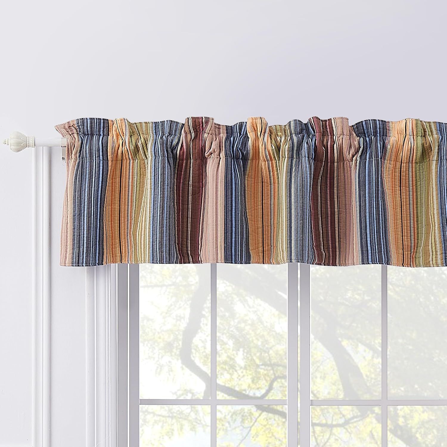 Greenland Home Katy Window Valance Red 84 W x 16 L