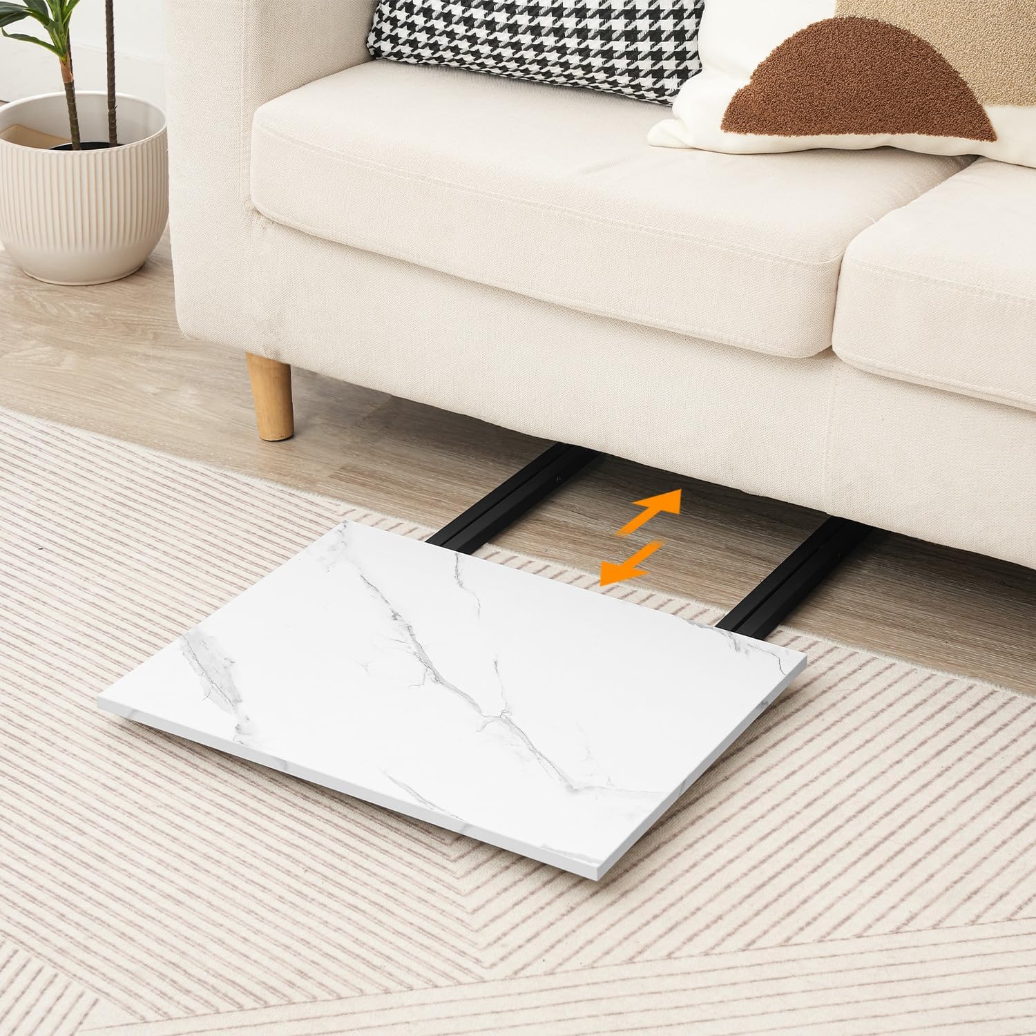 HOOBRO Folding TV Table, TV Tray, Stable Snack Table for Small Space, Portable Sofaside Desk, Easy Assembly and Storage