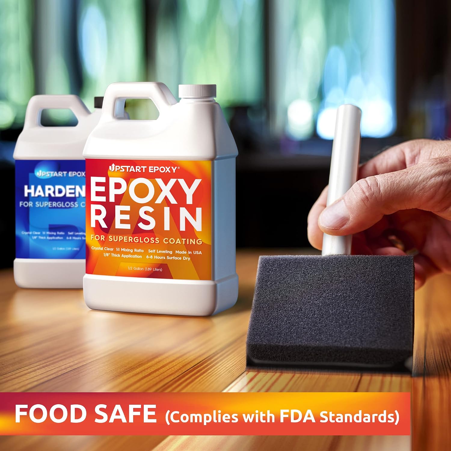 Upstart Epoxy Table Top Epoxy Resin Kit 1 Gallon, Crystal Clear Resin