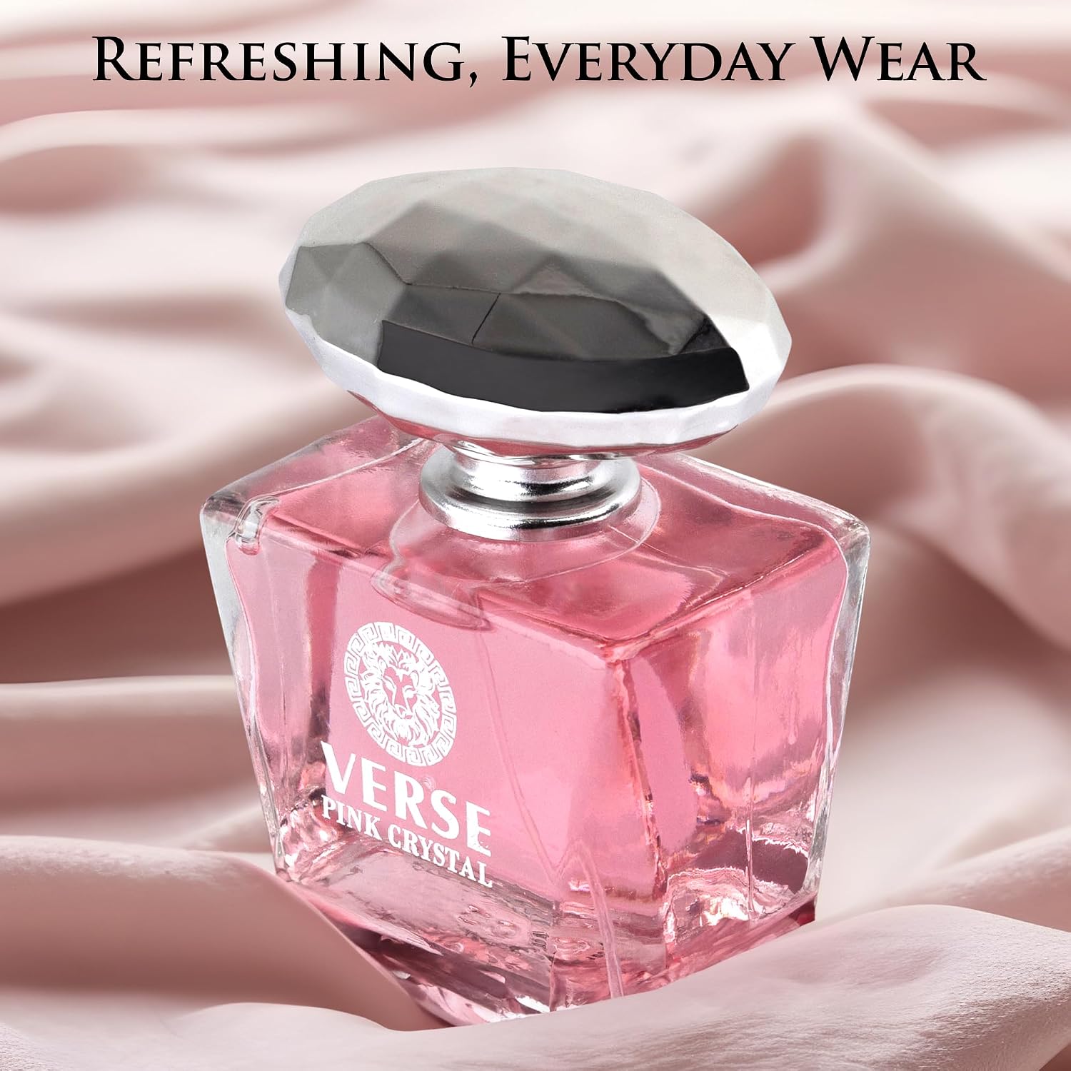 Verse Pink Crystal Eau De Parfum for Woman - Top Notes of Pomegranate, Yuzu & Iced Accord - Base Notes of Peony, Lotus, Magnolia, Amber