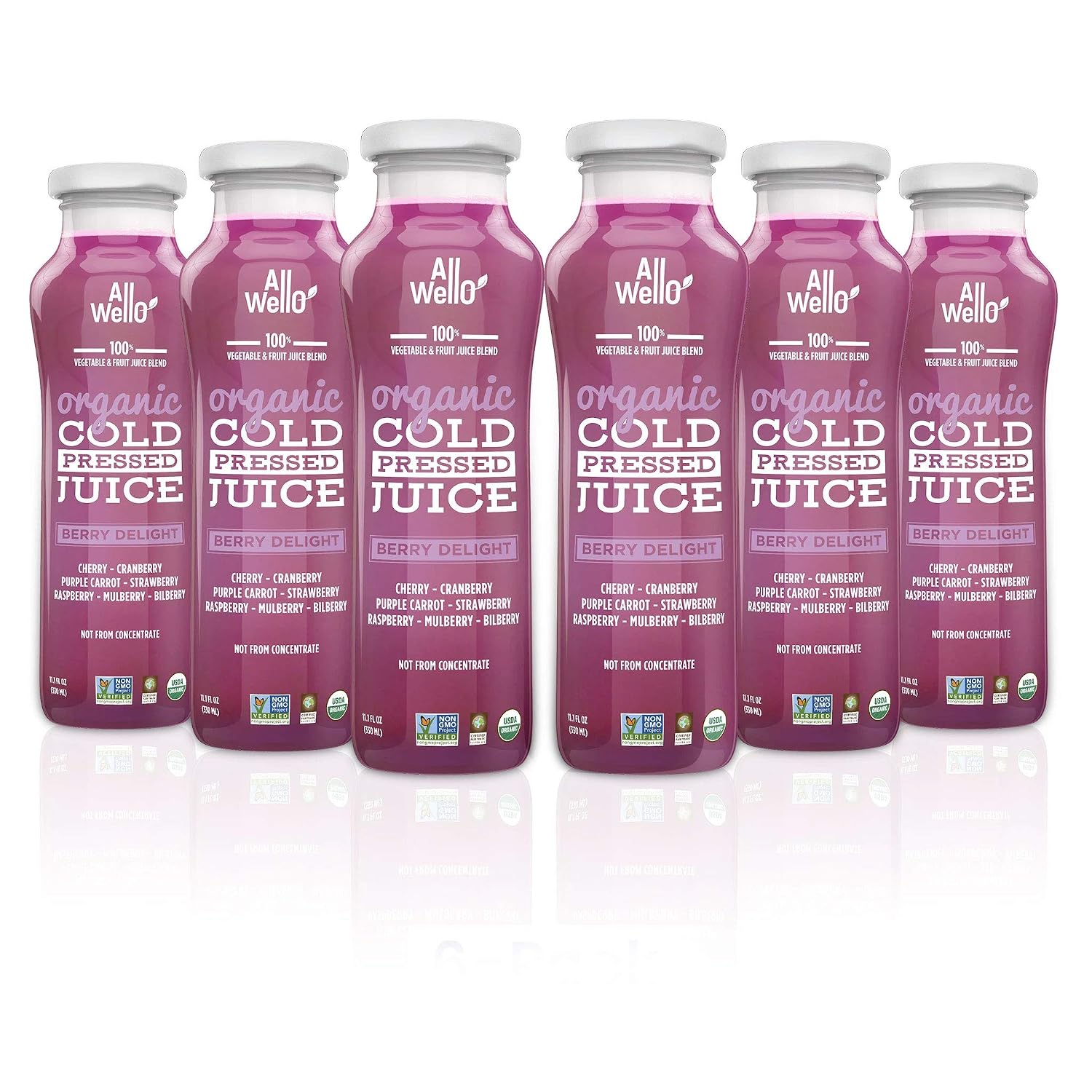 Organic Juice Variety Pack, Cold-Pressed, Non-GMO, 6 Pack