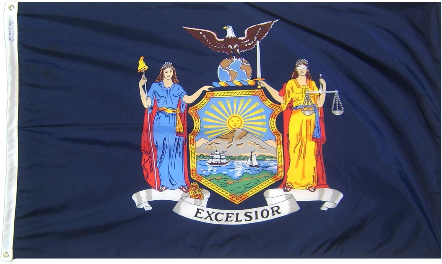 Annin Flagmakers New York State Flag USA-Made to Official State Design Specifications, 3 x 5 Feet (Model 143860) | USA-Made to Official State Design Specifications