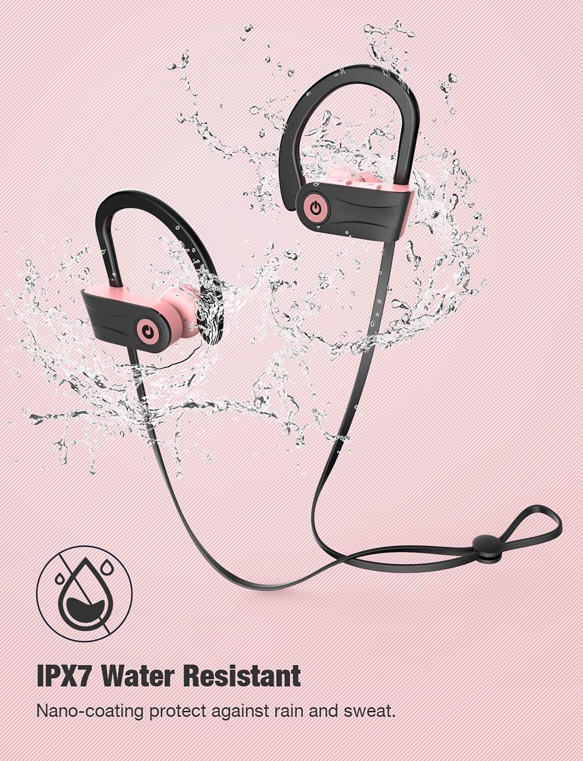 Otium Bluetooth Earbuds Wireless Headphones Bluetooth Headphones, Sports Earbuds, IPX7 Waterproof Stereo Earphones for Gym Running 15 Hours Playtime Sound Isolation Headsets,Black.
