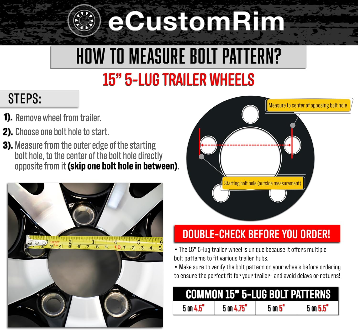 eCustomrim 2-Pack Radial Trailer Tire Rim Assembly ST145/R12 Silver 5 Lug