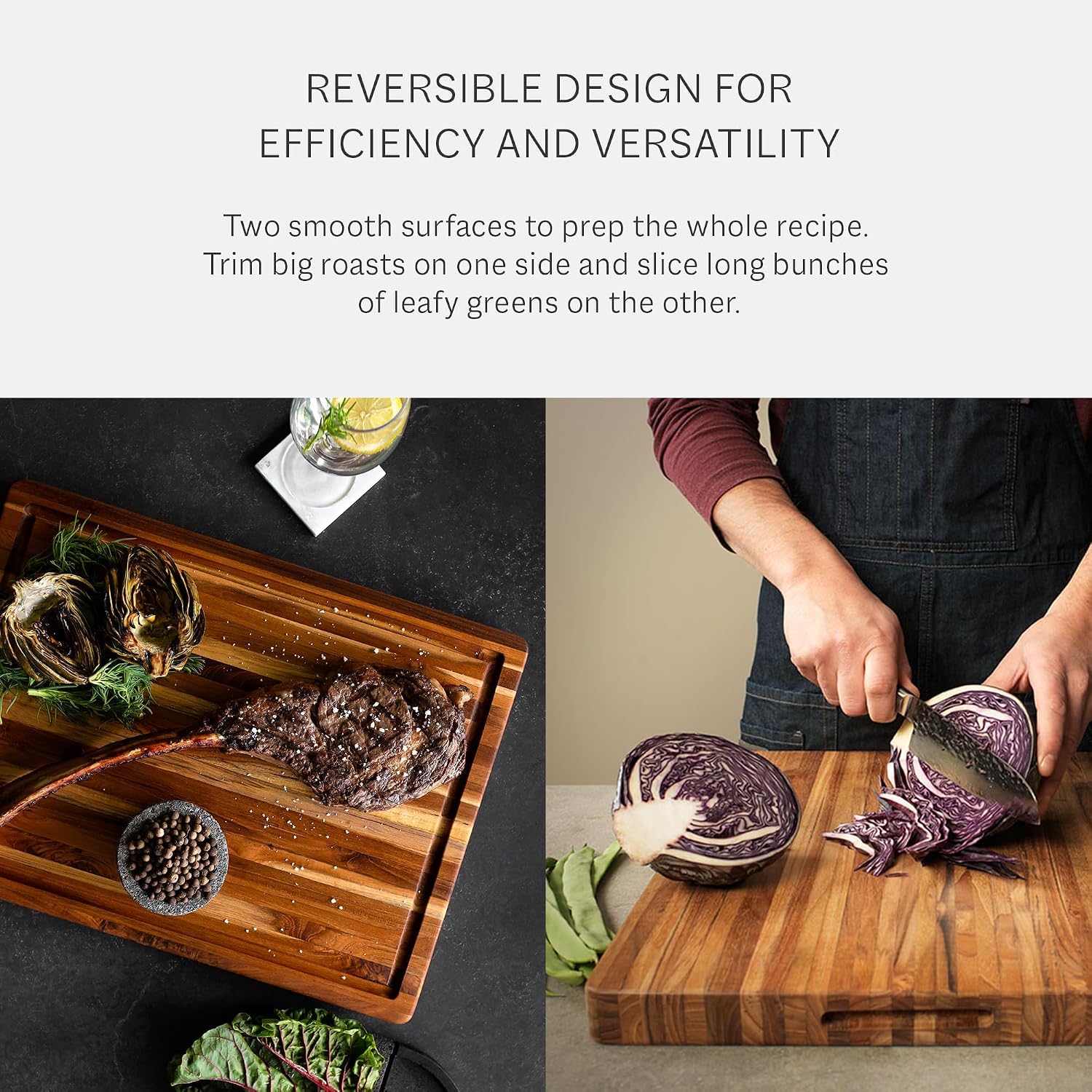 Teakhaus Carving Board with Juice Groove - Large (L) Teak Wood Cutting Board 20”L x 15”W x 1.5” Thick - Sustainably Harvested & FSC Certified - Knife Friendly with Beeswax Oil Finish