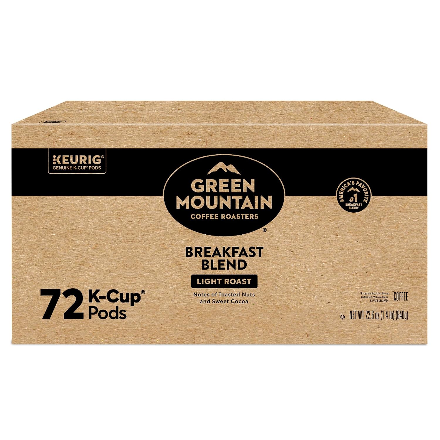 Green Mountain Coffee Roasters Breakfast Blend Single-Serve Keurig K-Cup Pods, Light Roast Coffee, 96 Count