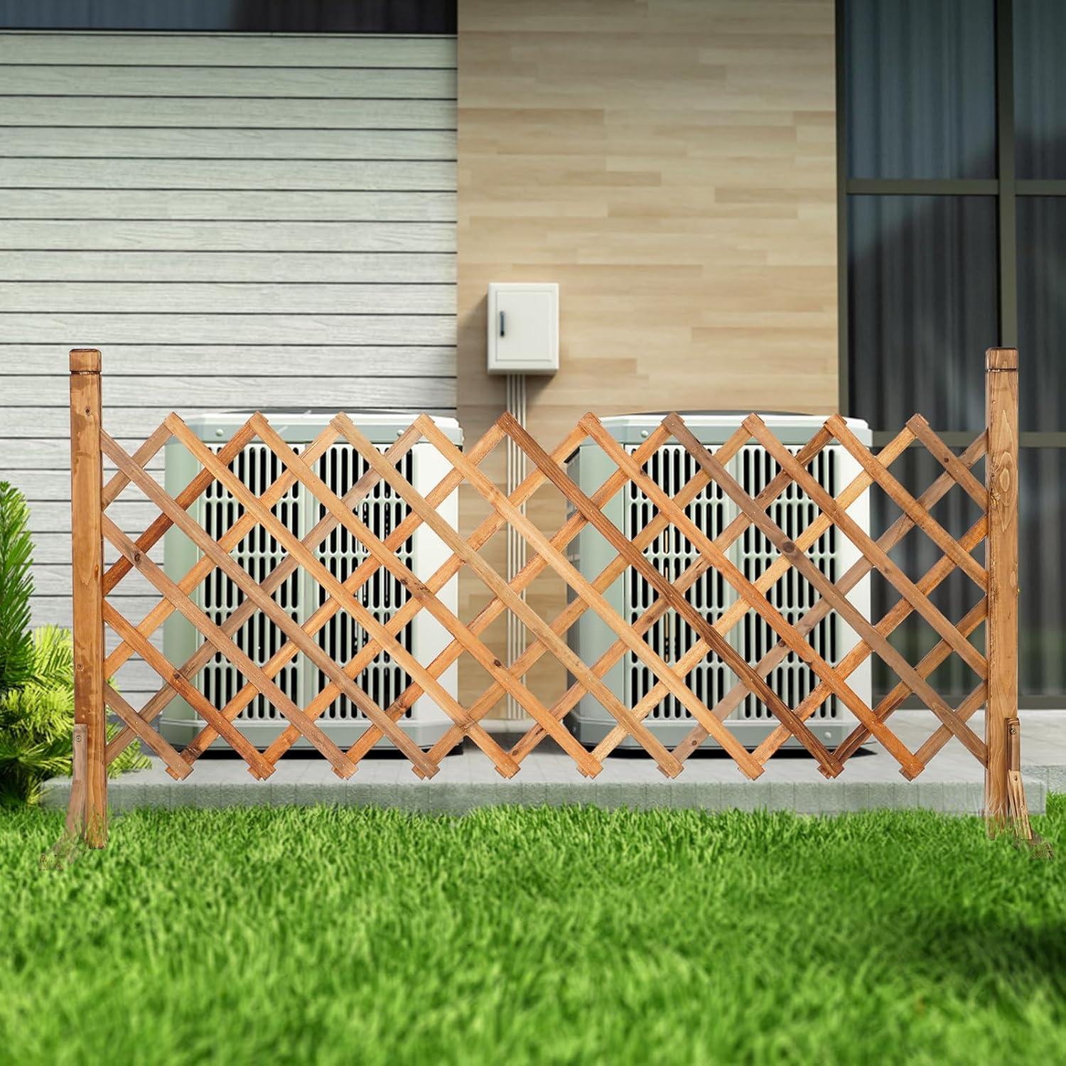 uyouous Garden Fence Wood Garden Fencing 2 Pack Extendable Instant Fence