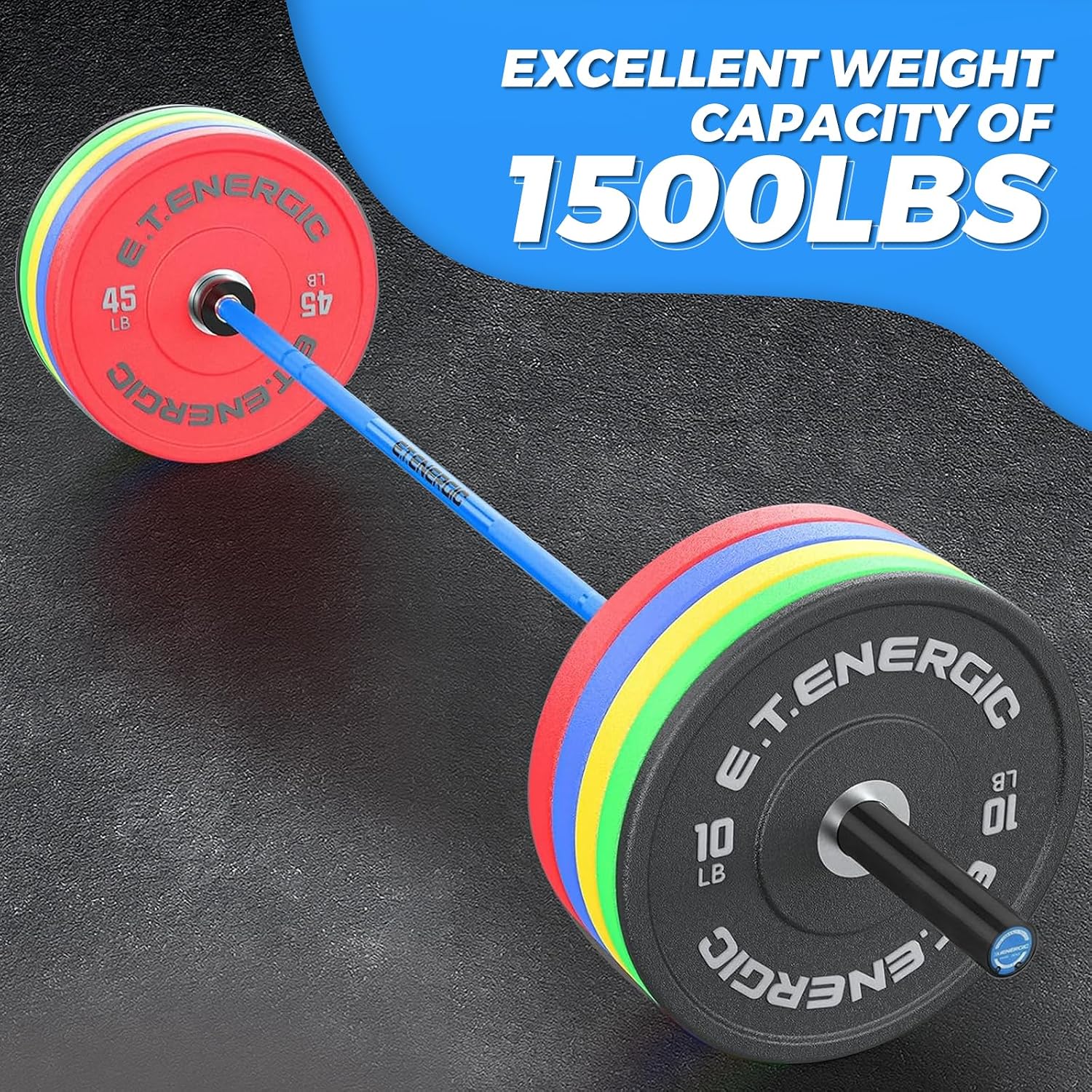 7FT Alloy Steel Olympic Barbell, 1500LB 45LB