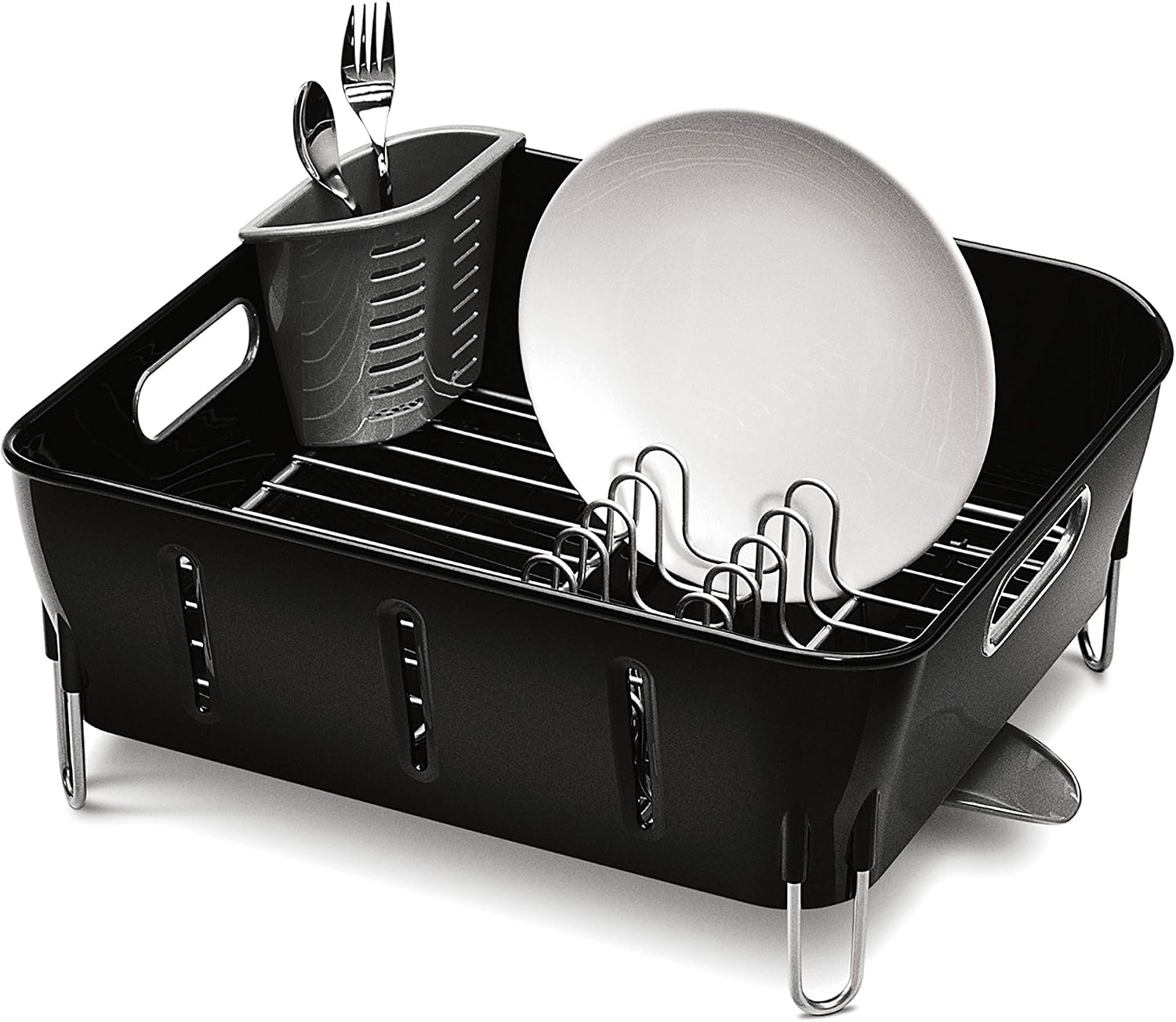 simplehuman Compact Dish Rack, White Plastic
