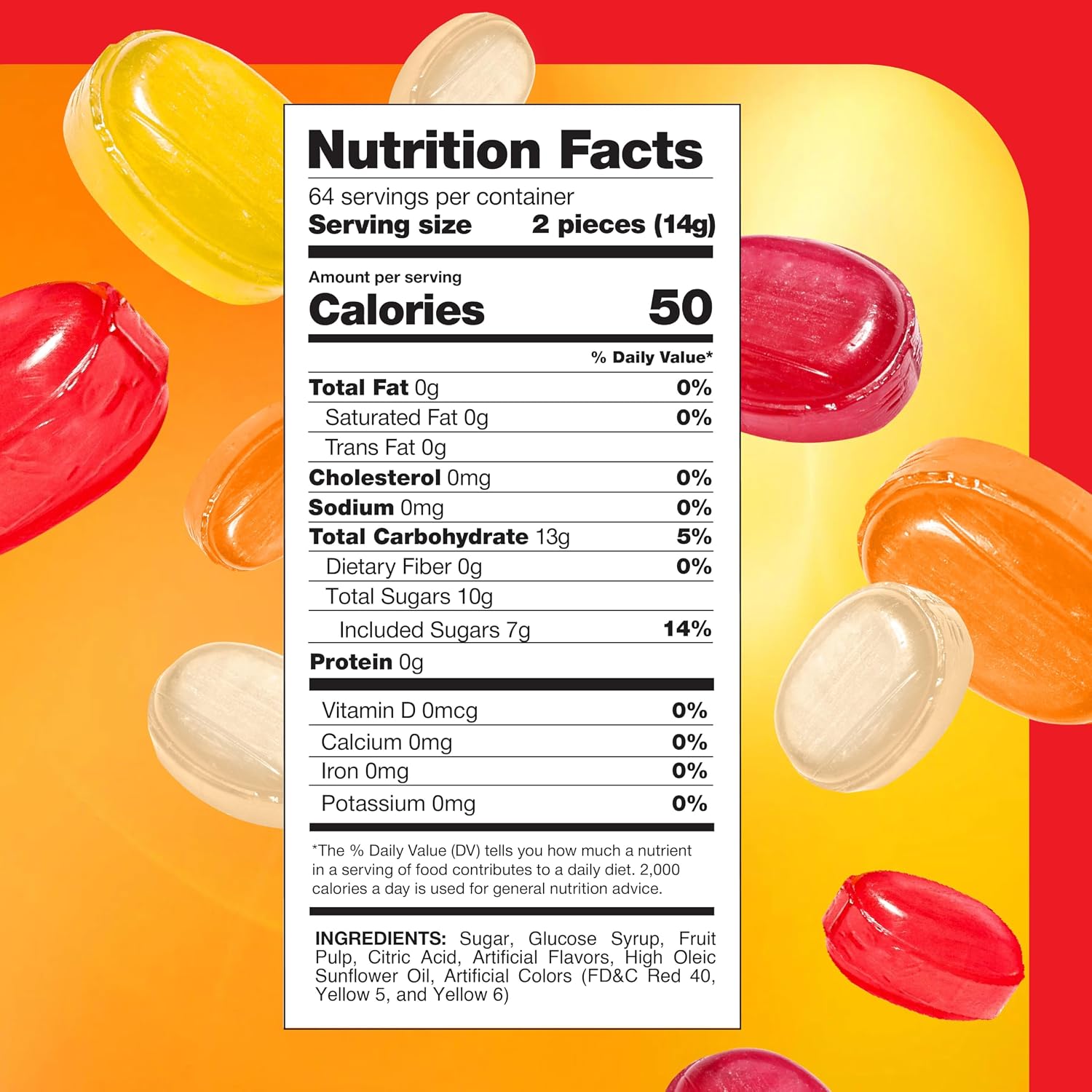 Arcor Fruit Filled Hard Candy, Bon Bons Candy - 2 Lb Bag | Pineapple, Strawberry, Orange, Cherry, Lemon, Office Candy