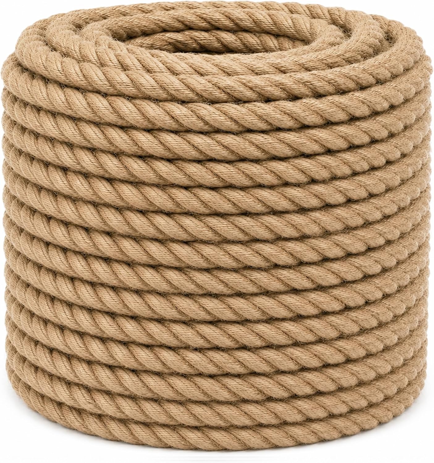 Twisted Manila Jute Rope (1 Inch x 10 Feet) Natural Thick Hemp Rope for Crafts, Nautical, Railings, Hammock, Decorating