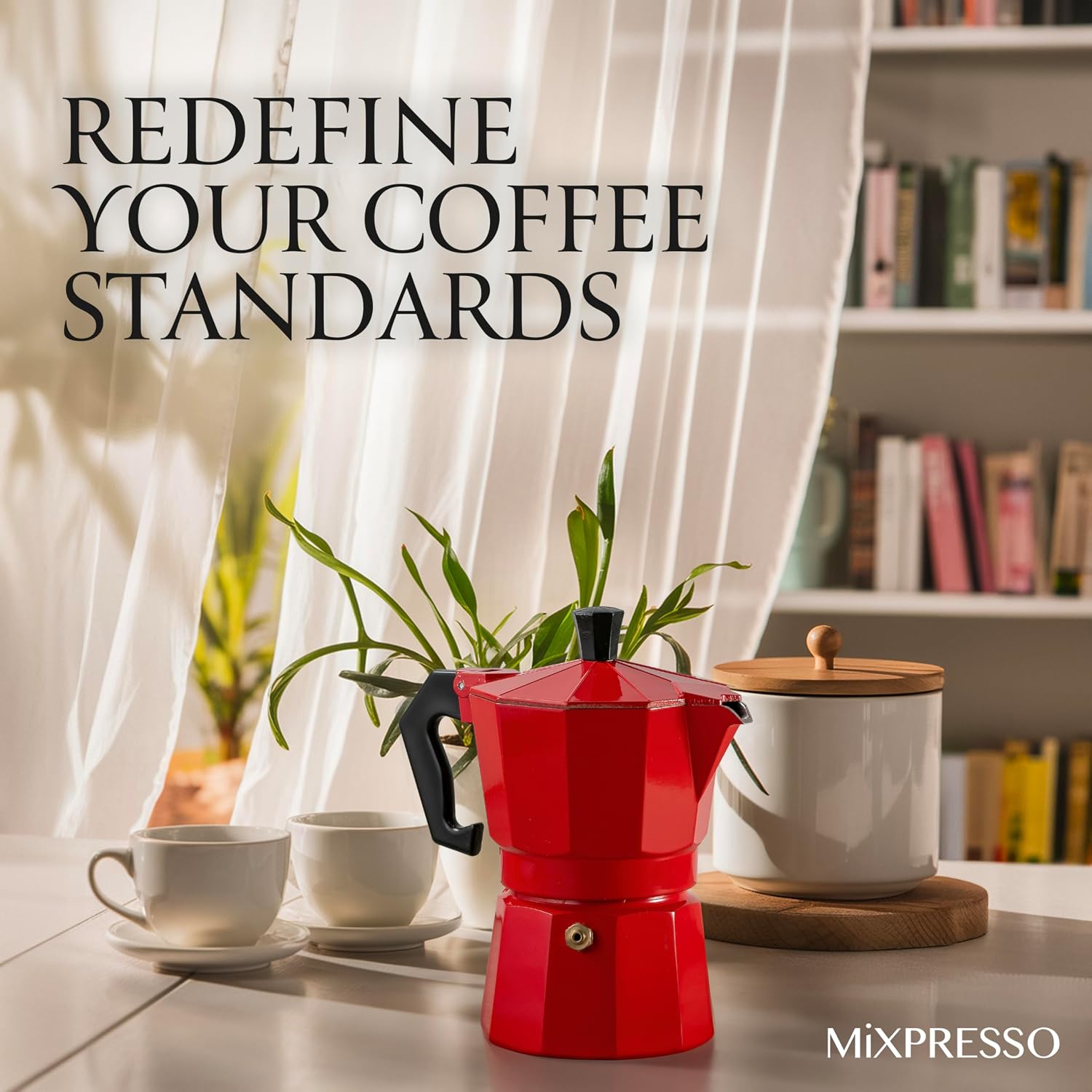 Mixpresso 3 Cup Moka Pot Stovetop Espresso Maker, Italian Cuban Coffee Pot