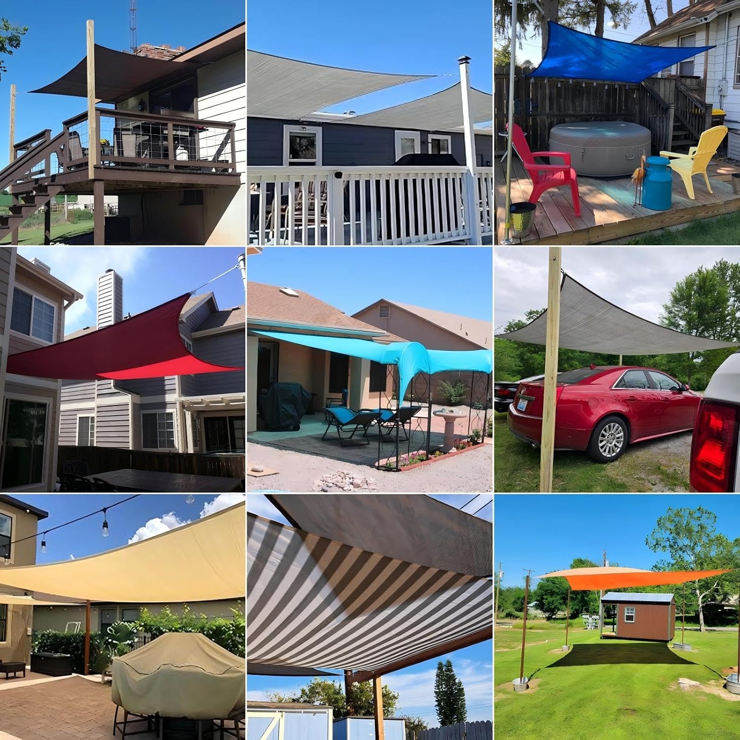 Patio Paradise 8' x 10' Sun Shade Sail Rectangle Canopy Patio Cover Sunlight Block Awning Heavy Duty Commercial Grade for Backyard Lawn Garden