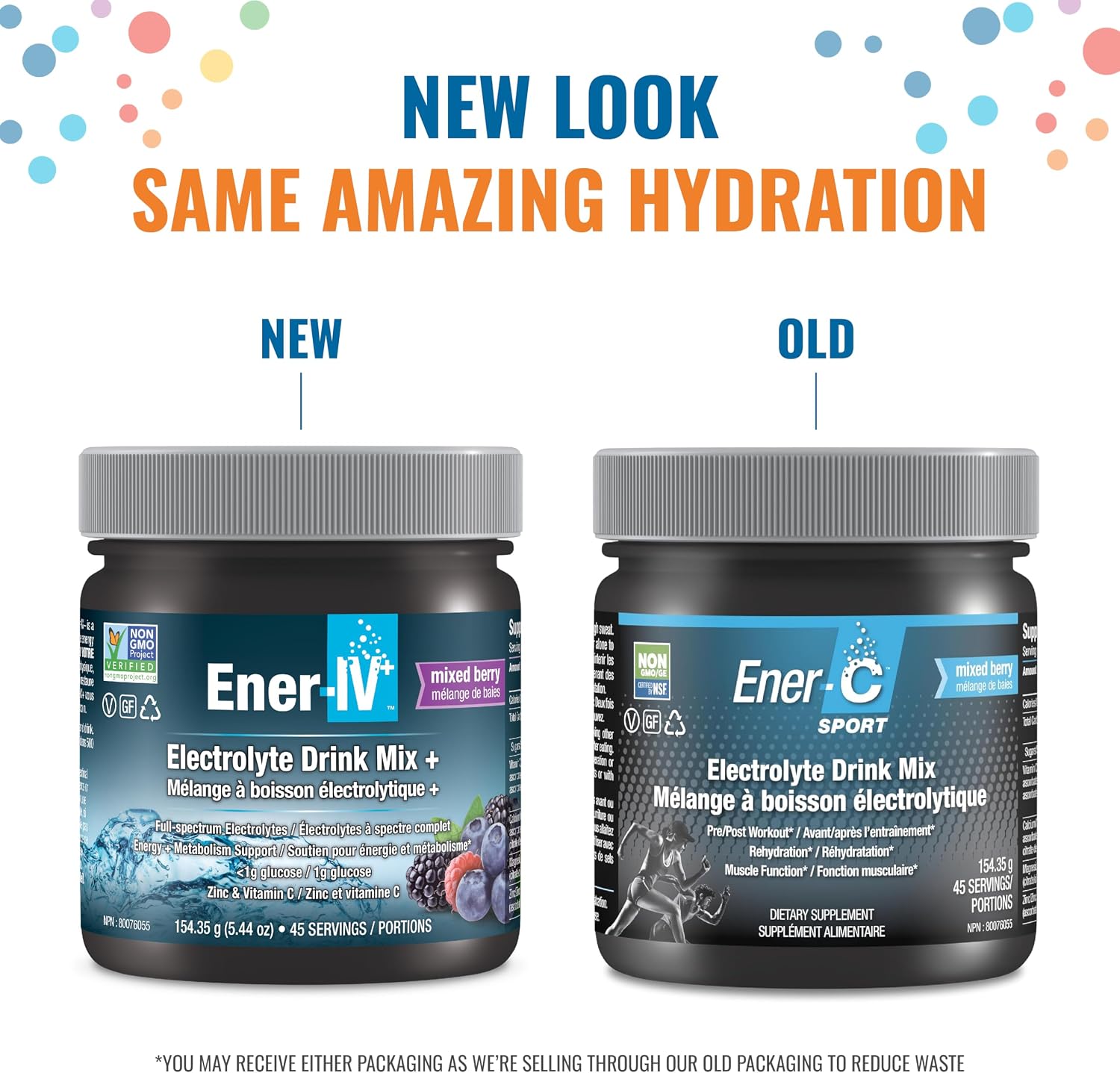Ener-IV Electrolyte Drink Mix, Natural Flavors - Mixed Berry, 45 Servings