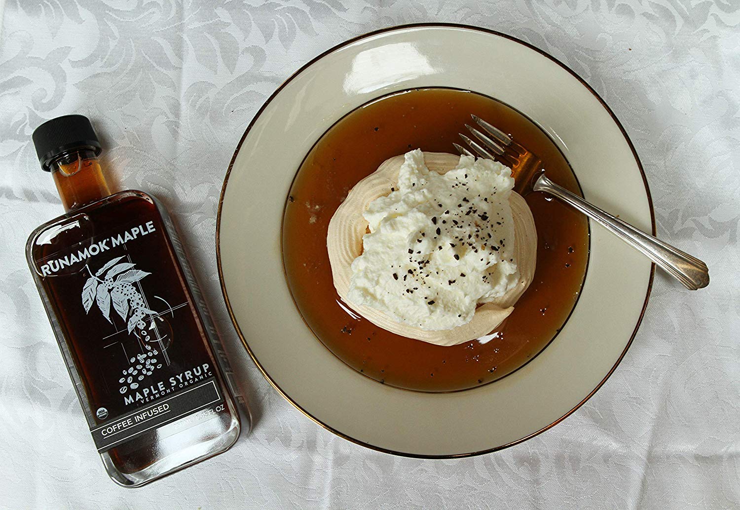 Runamok Maple Cinnamon-Vanilla Infused Maple Syrup - Authentic & Real Vermont Maple Syrup | Gluten Free & Natural Sweetener | Breakfast, Coffee, Pancakes Maple Syrup | 8.45 Fl Oz (250mL)