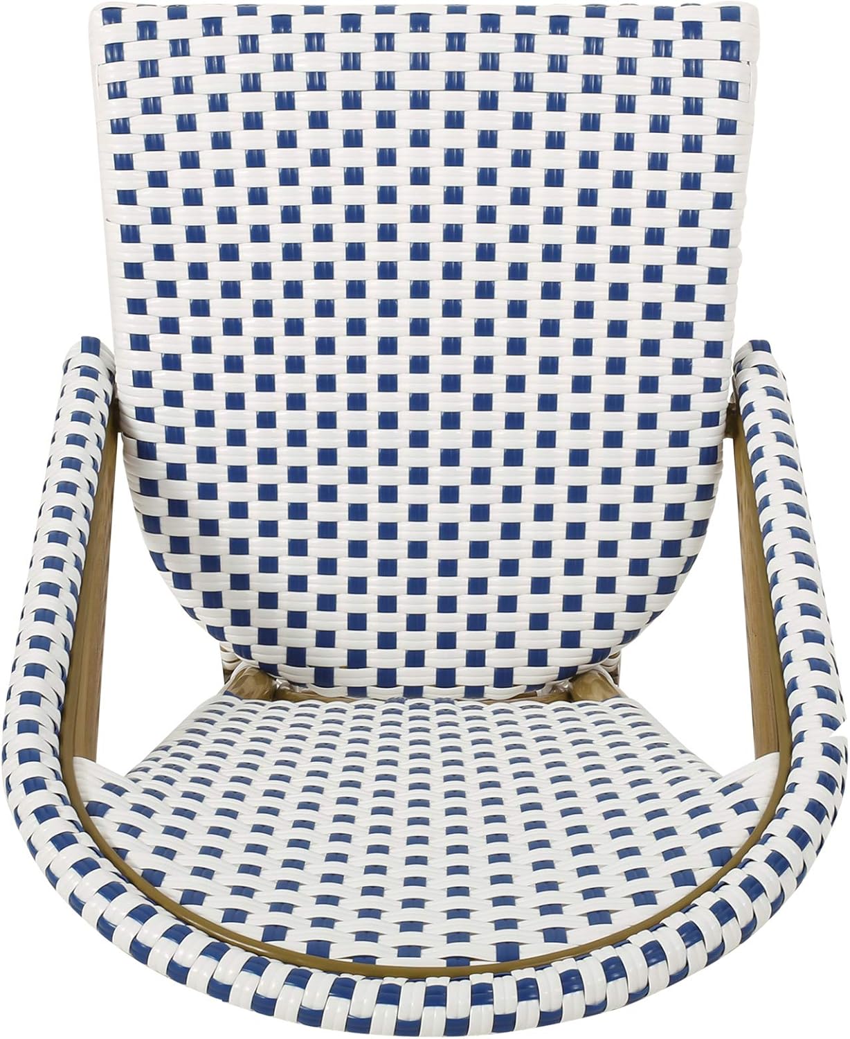 Christopher Knight Home Philomena Outdoor French Bistro Chair (Set of 4), Black + White + Bamboo Print Finish