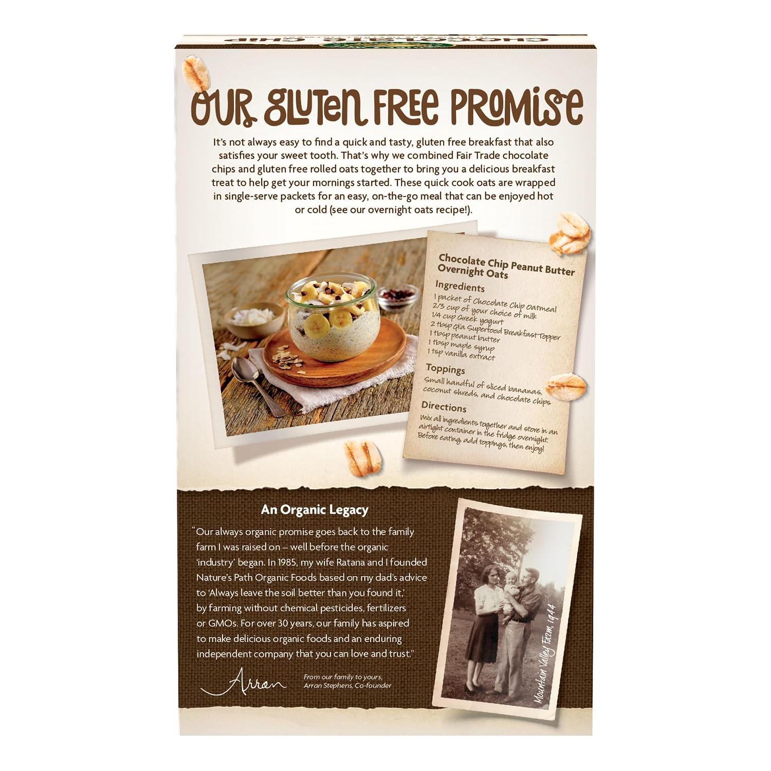 Natures Path, Oatmeal Brown Sugar Maple Gluten Free 8 Count Organic, 11.3 Ounce