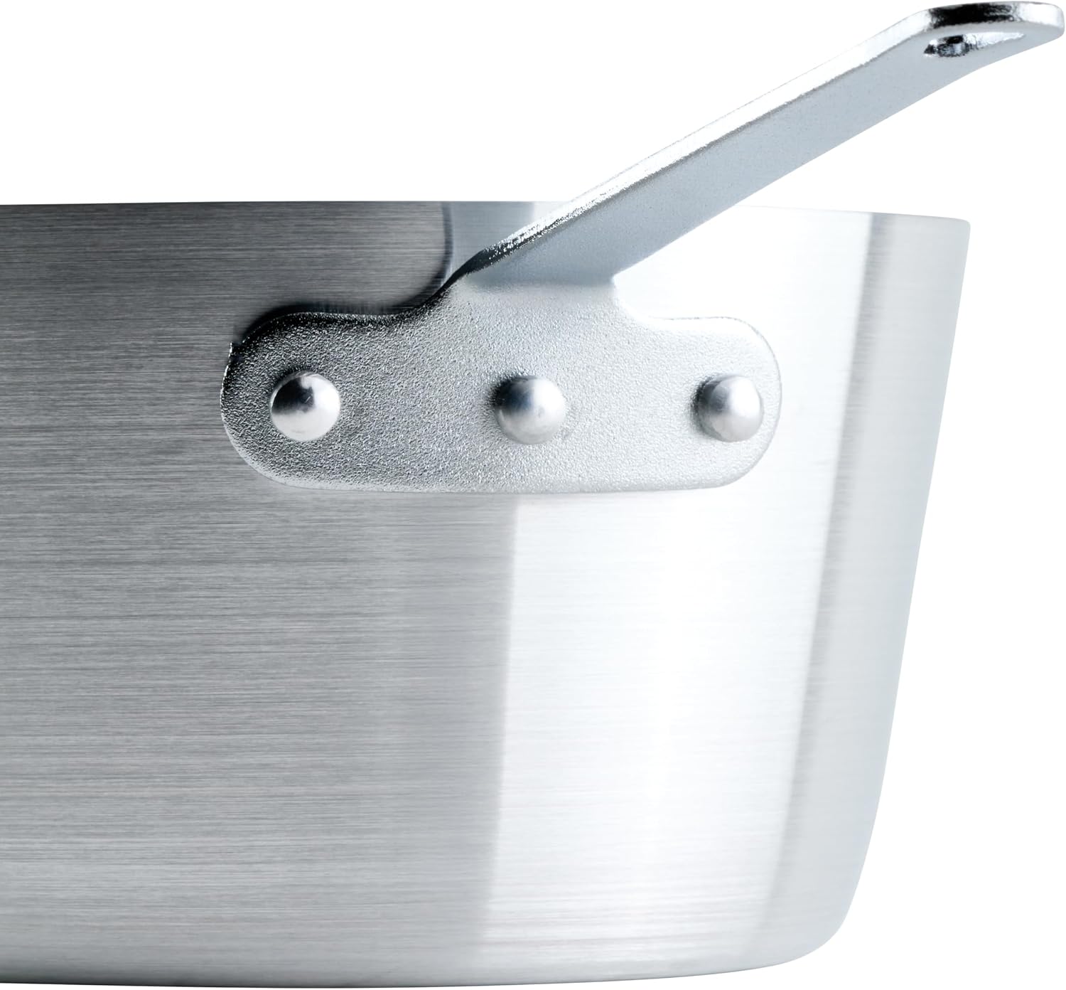 Winco 3 3/4 qt Heavy-Duty Tapered Aluminum Sauce Pan, 3.75 qt | Tapered sides, Heavy-duty, Riveted handle, Great for Cooking and Food Preparation