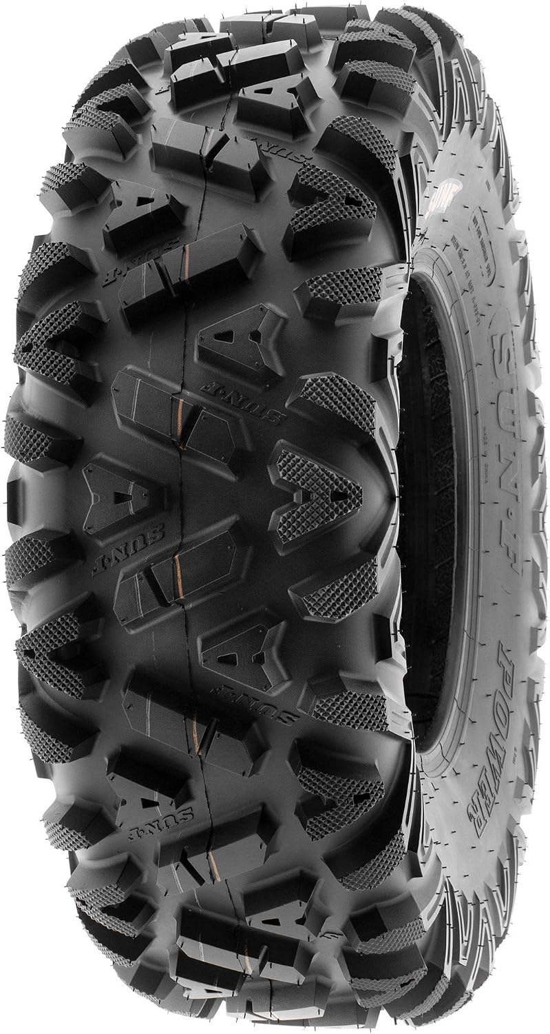 SunF ATV Tires 25x10-12 UTV Tire 25x10x12 All Terrain Off-Road Mud Tires, 6 Ply Tubeless