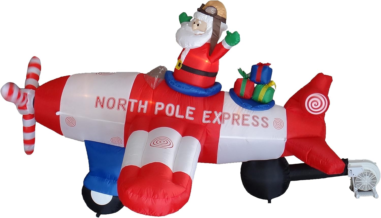 8 FT Animated Christmas Inflatable Santa Claus Flying Airplane | Outdoor Yard Blow Up Decoration, Bright LED Lights, Built-in Blower