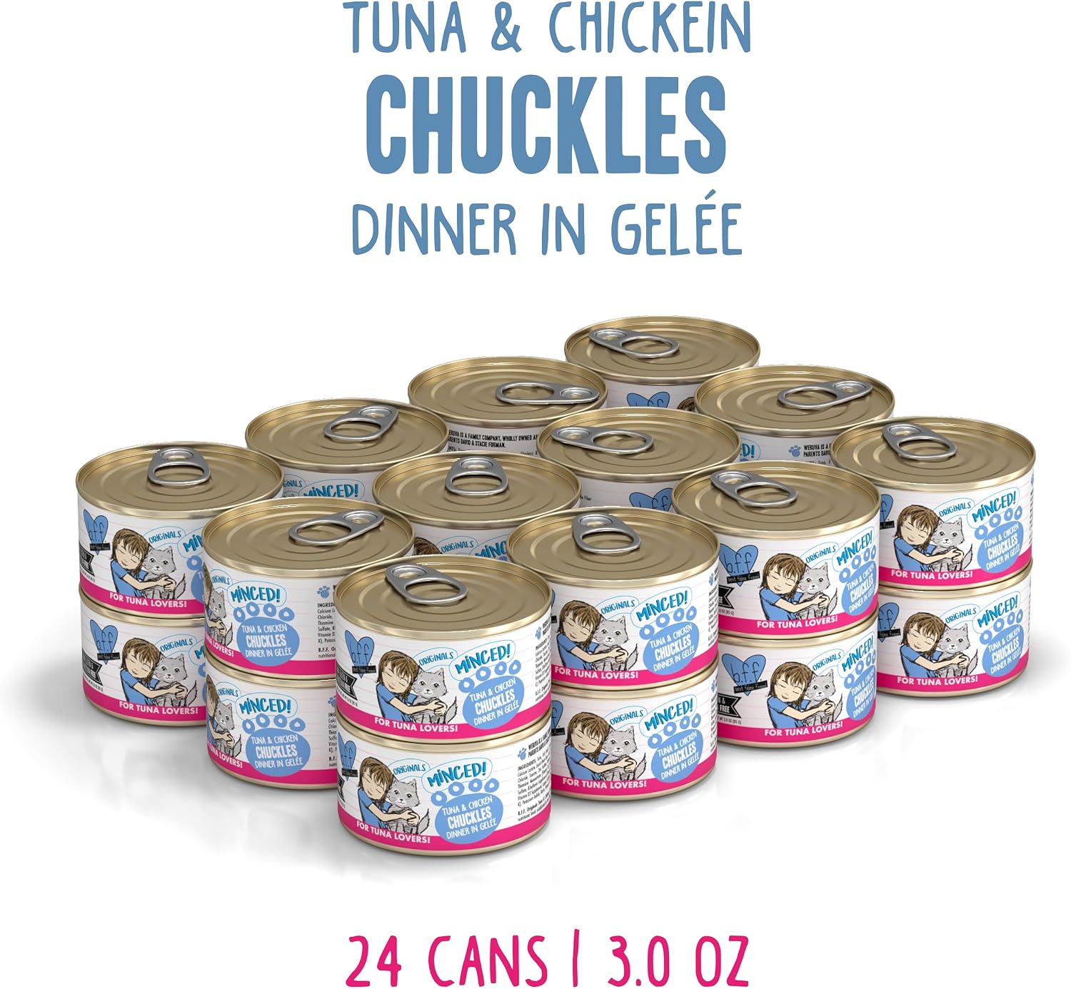 Weruva BFF Minced Natural Wet Cat Food, Batch O Besties Variety Pack, 5.5oz Can, Pack of 8