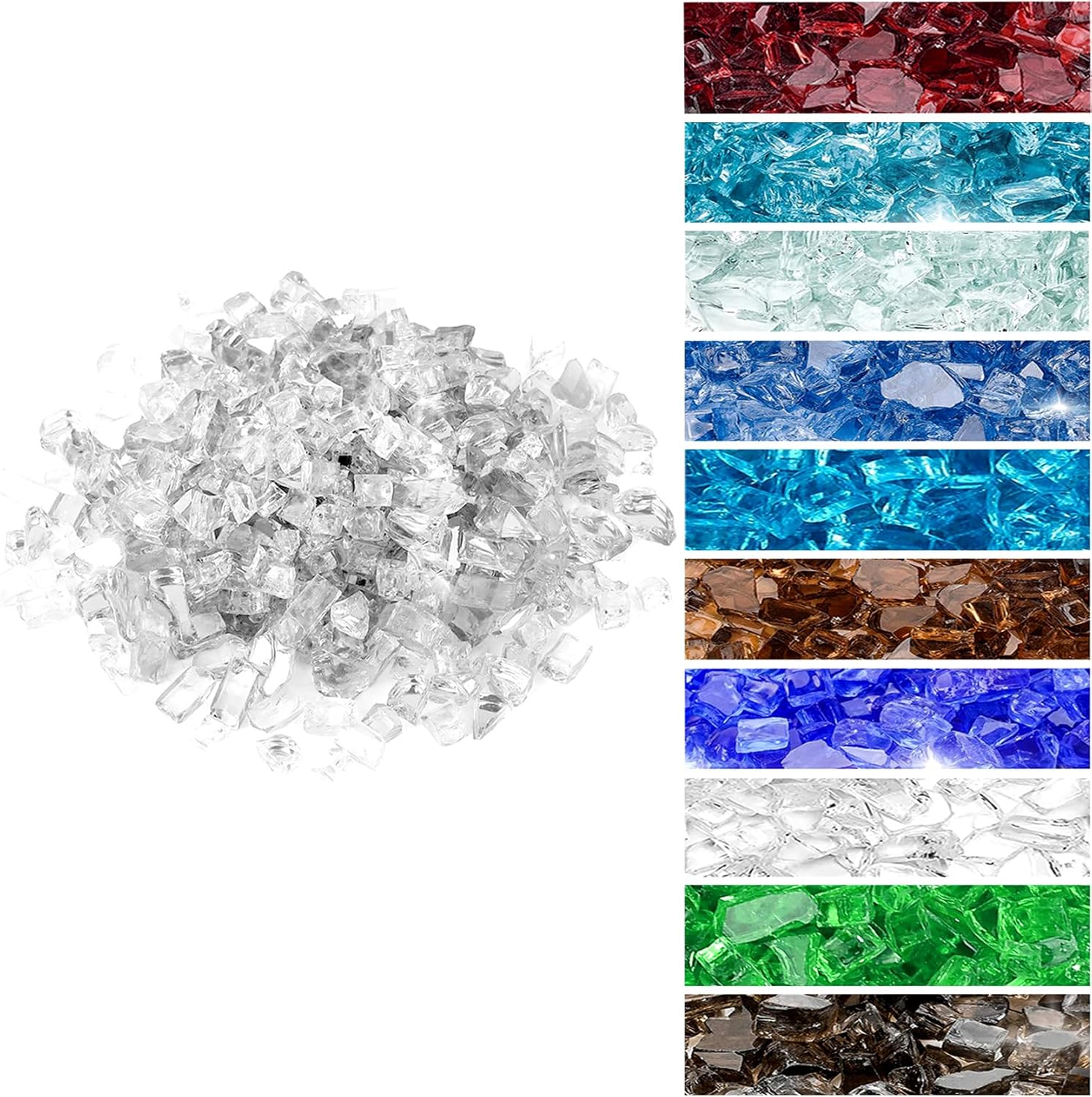 Onlyfire 10 lbs Fire Glass Rocks for Gas Propane Fire Pit and Fireplace