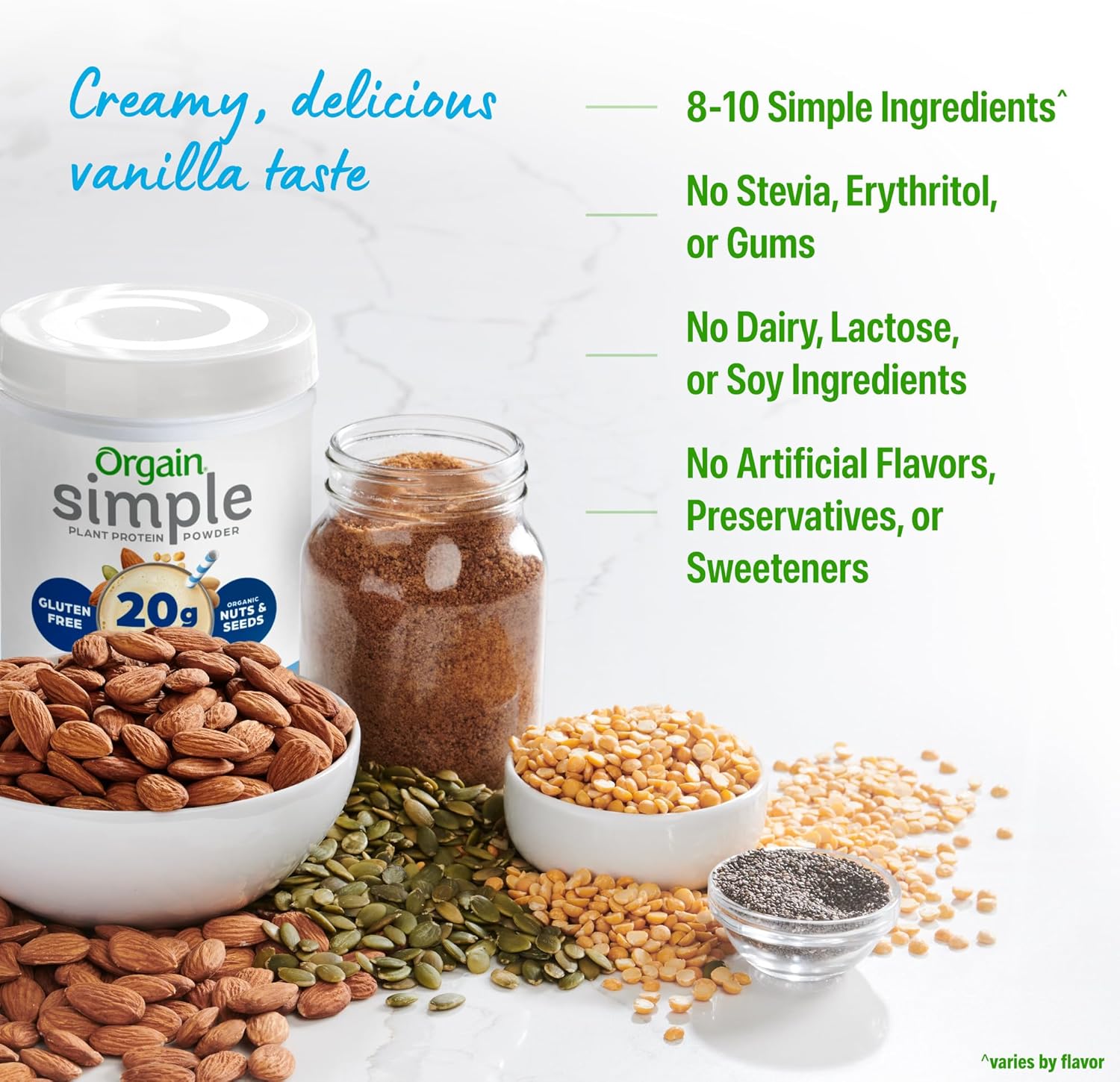 Orgain Organic Simple 20g Vegan Protein Powder, Chocolate, 1.25lb