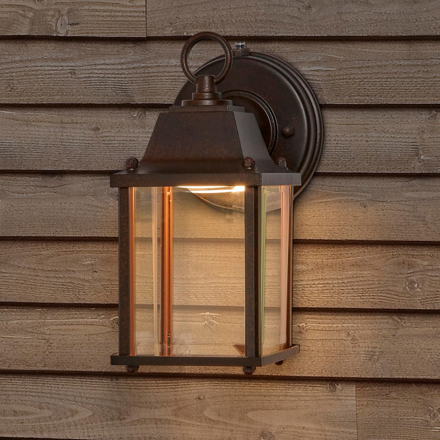 Maxxima LED Aged Bronze Outdoor Wall Light, Photocell, 650 Lumens 3000K